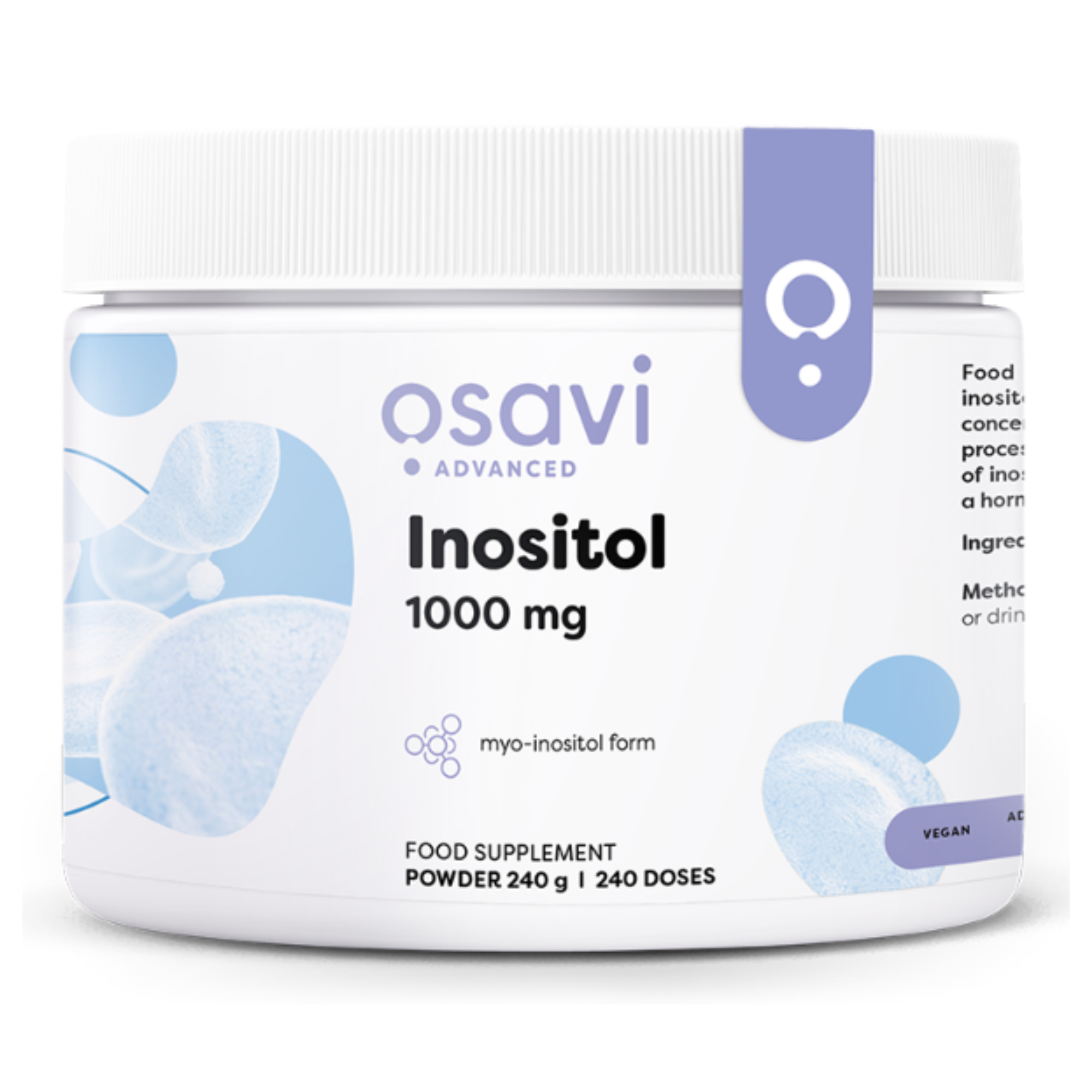 Osavi Inositol Powder, 1000mg - 240g