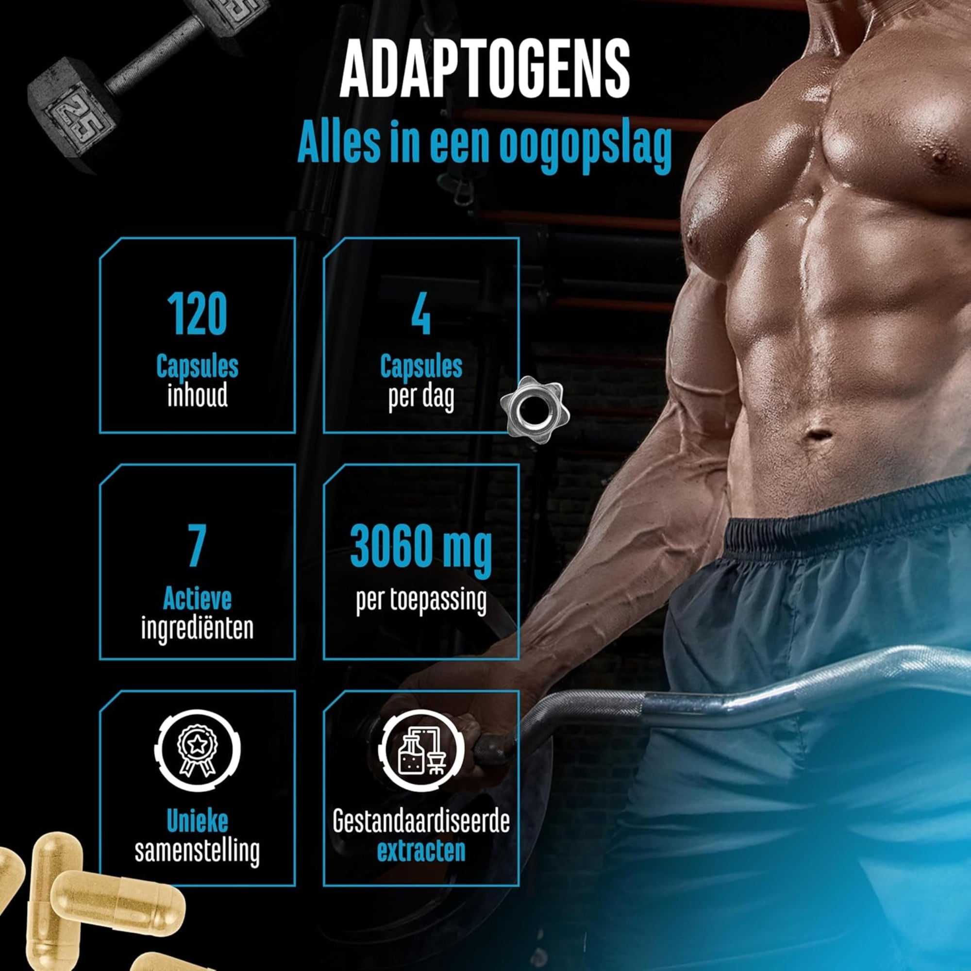 Adaptogenen | Antistress & Relax Ondersteuning | 120 capsules | German Elite Nutrition