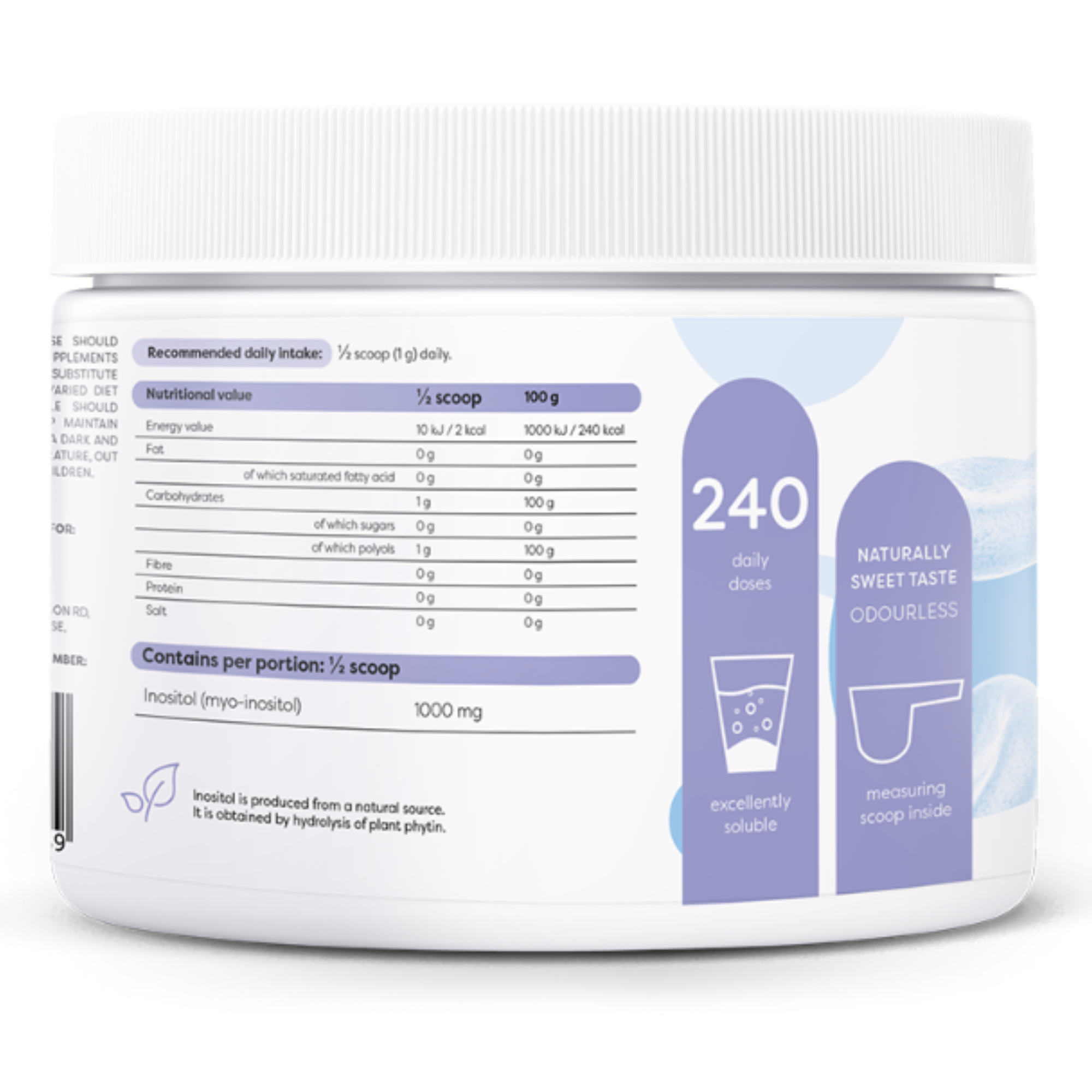 Osavi Inositol Powder, 1000mg - 240g