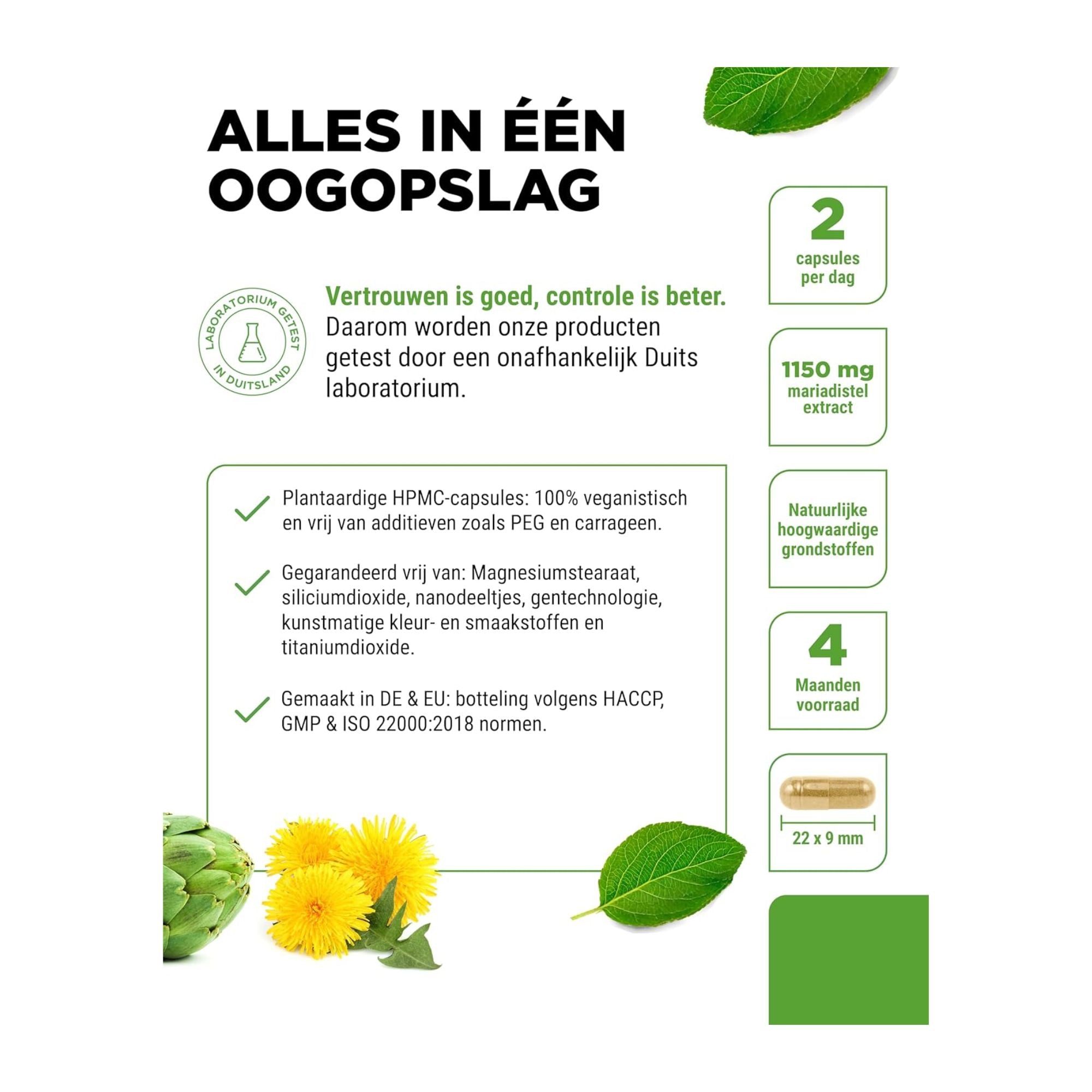 Mariadistel artisjok paardenbloem complex