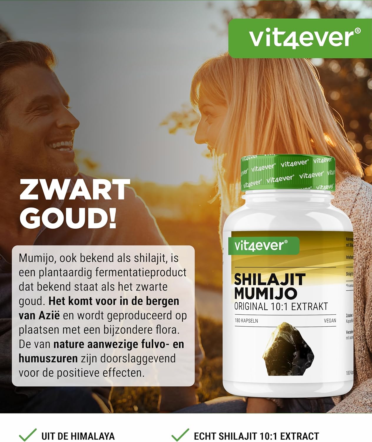 Shilajit Mumijo Extract 1500mg | 180 Capsules | Vit4ever