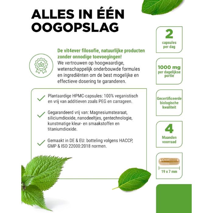 Biologisch Brandnetelextract | 240 Tabletten | Vit4ever