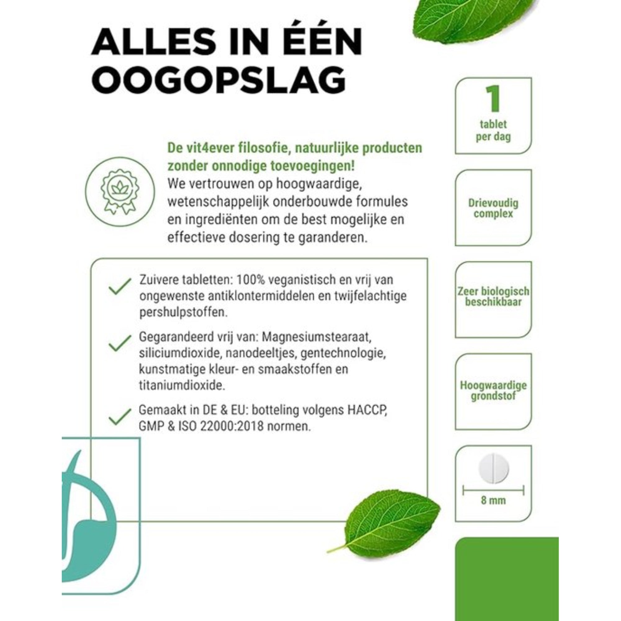 Biotine + Zink + Selenium | 365 Tabletten | Vit4ever