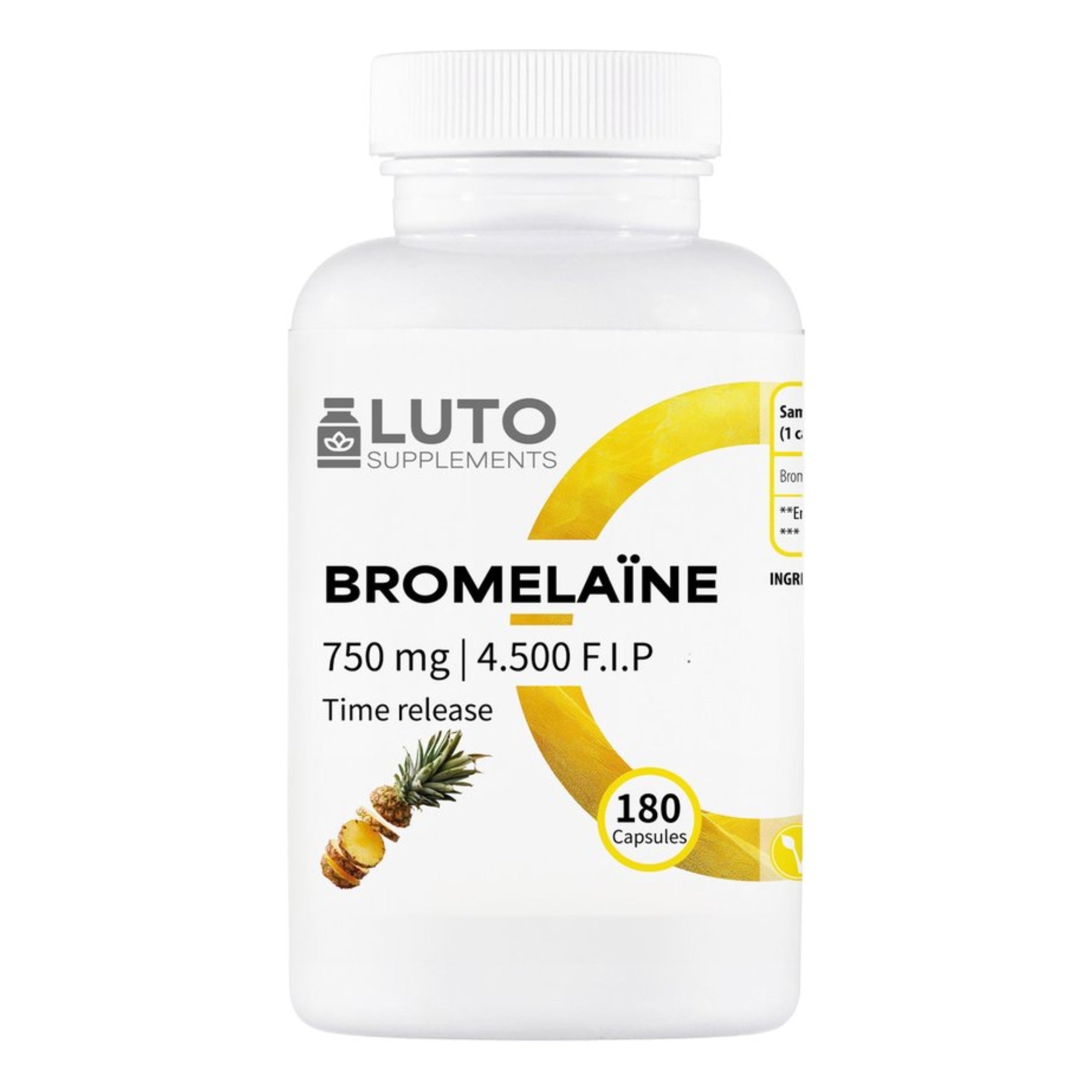 Bromelaïne 750 mg (4500 F.I.P) | 180 time Capsules | LUTO Supplements