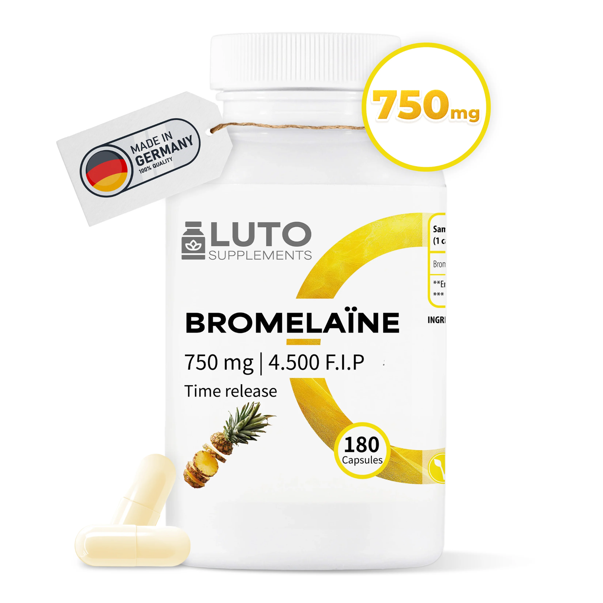 Bromelaïne 180 capsules Luto Supplements