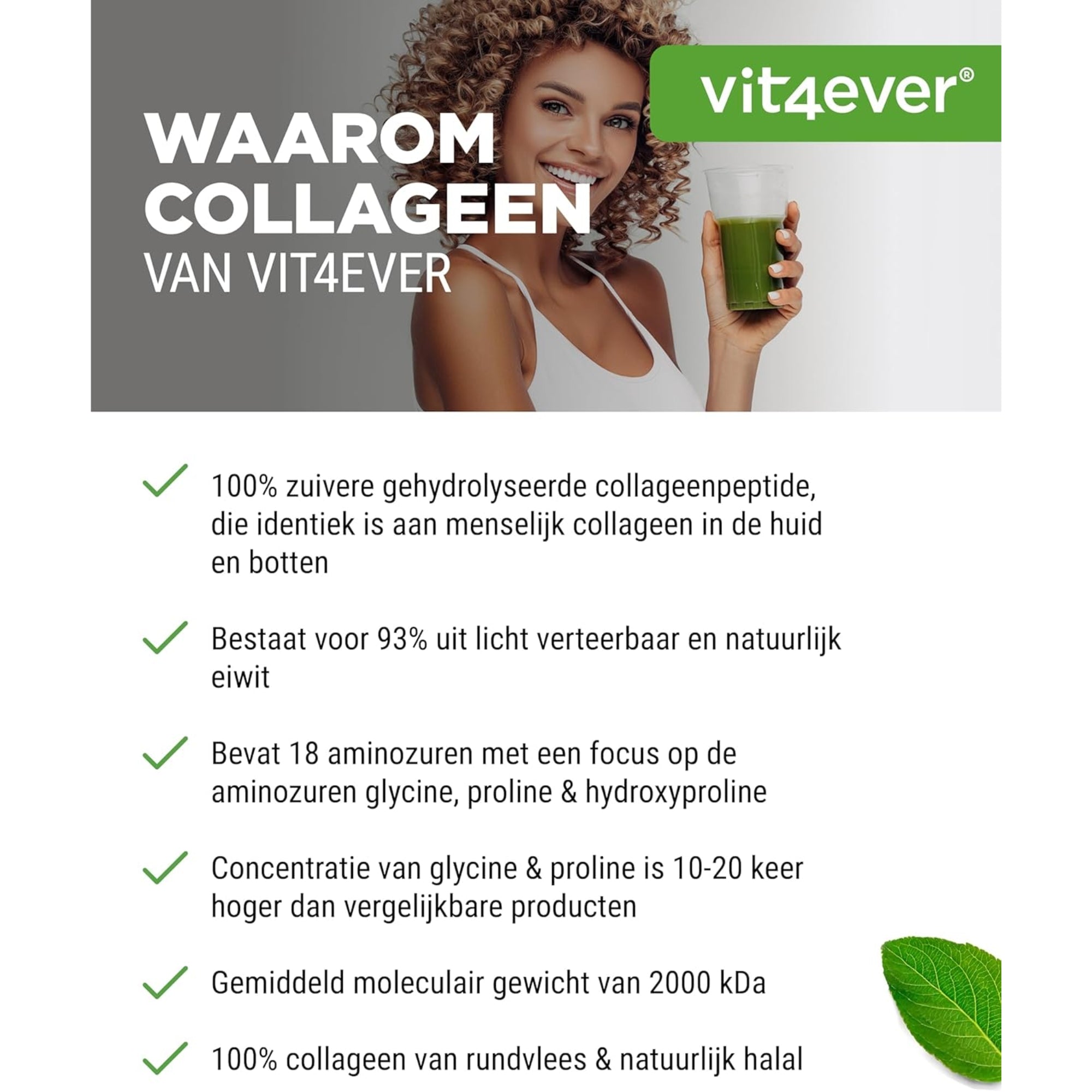 Halal Runder Collageen Hydrolysaat Peptiden | Type I, II & III | Vit4ever