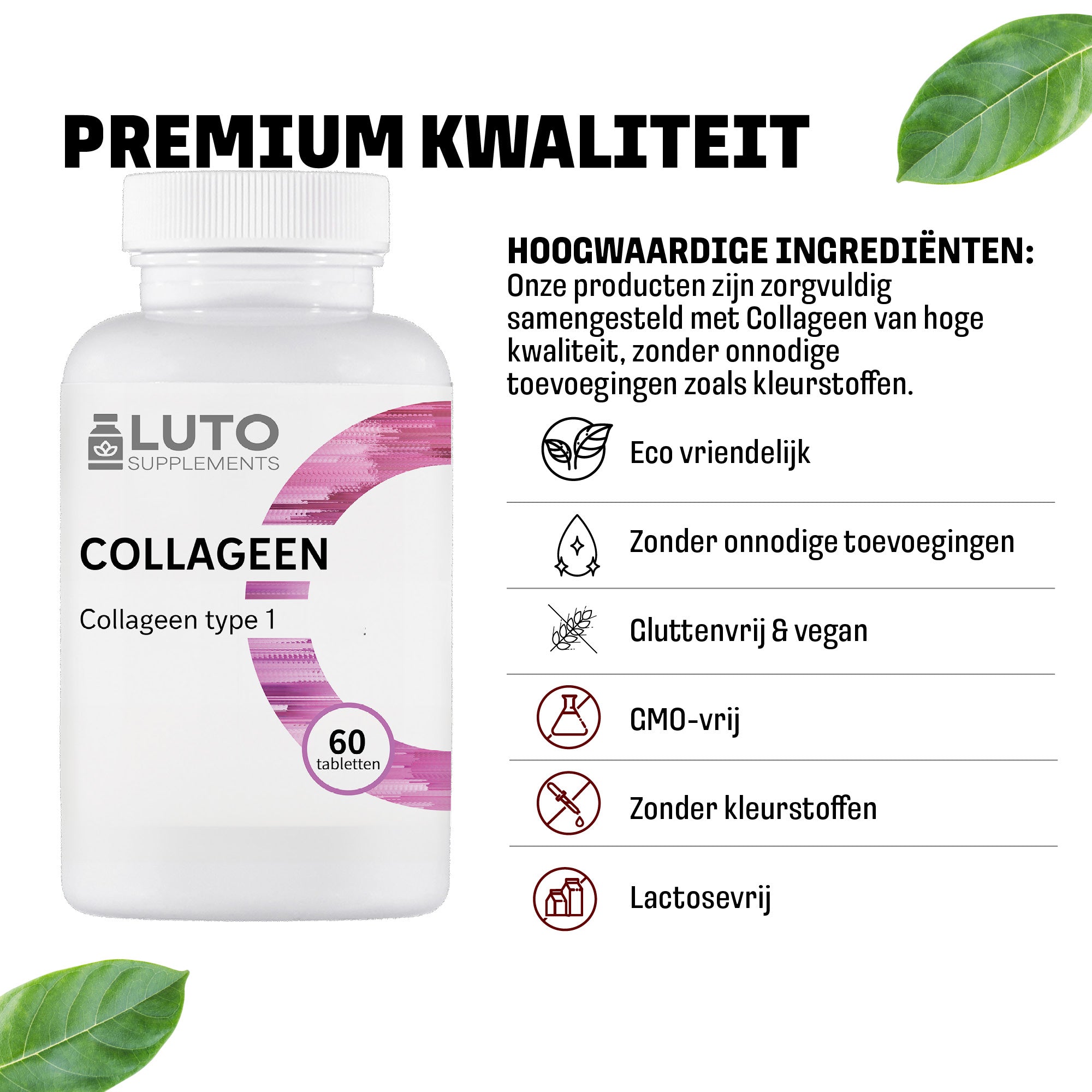 Collageen Plus | Type 1 | 60 tabletten | LUTO Supplements
