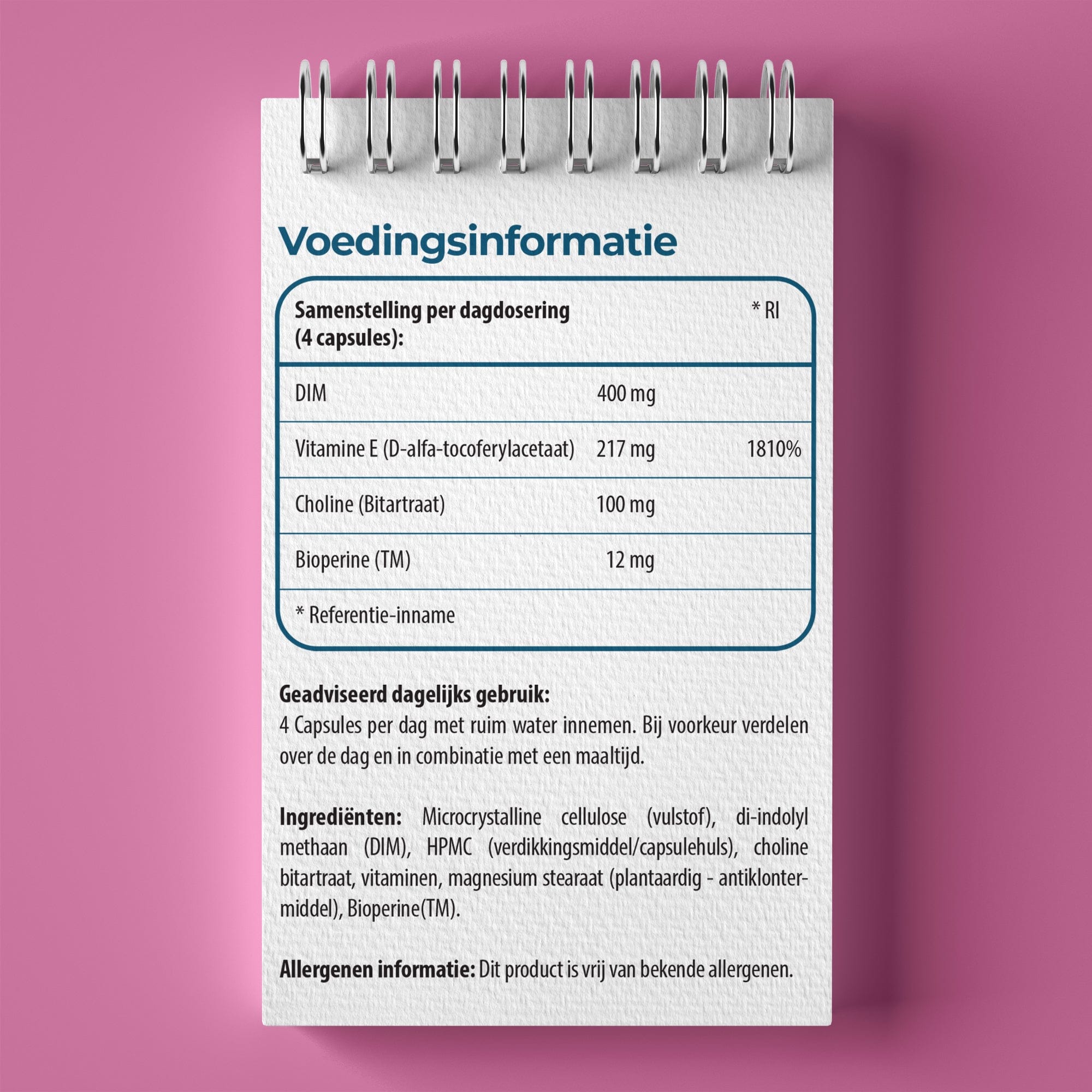 DIM met vitamine E, Choline en Bioperine.
