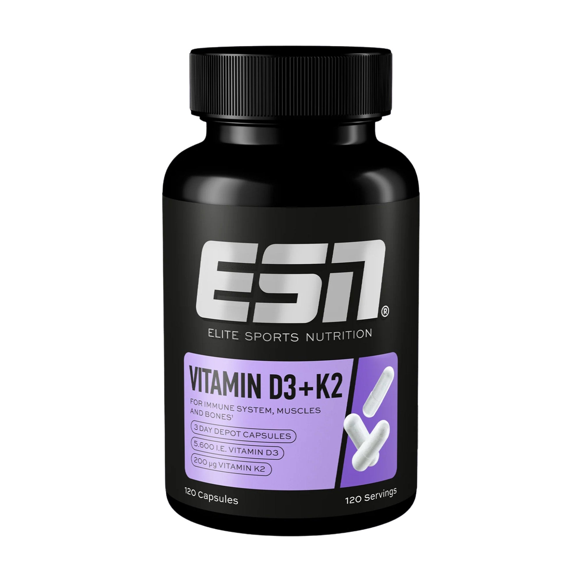 Vitamin D3+K2 ESN 120 Capsules 120 Servings