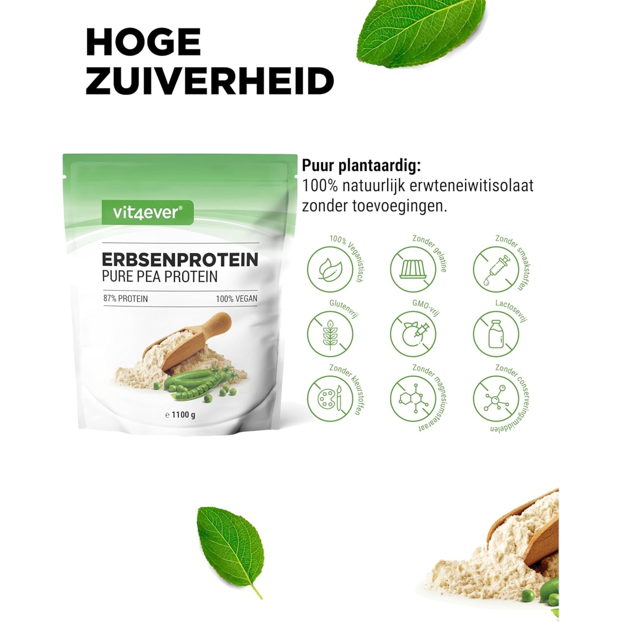 Erwten Eiwitpoeder | 1,1kg | Vit4ever