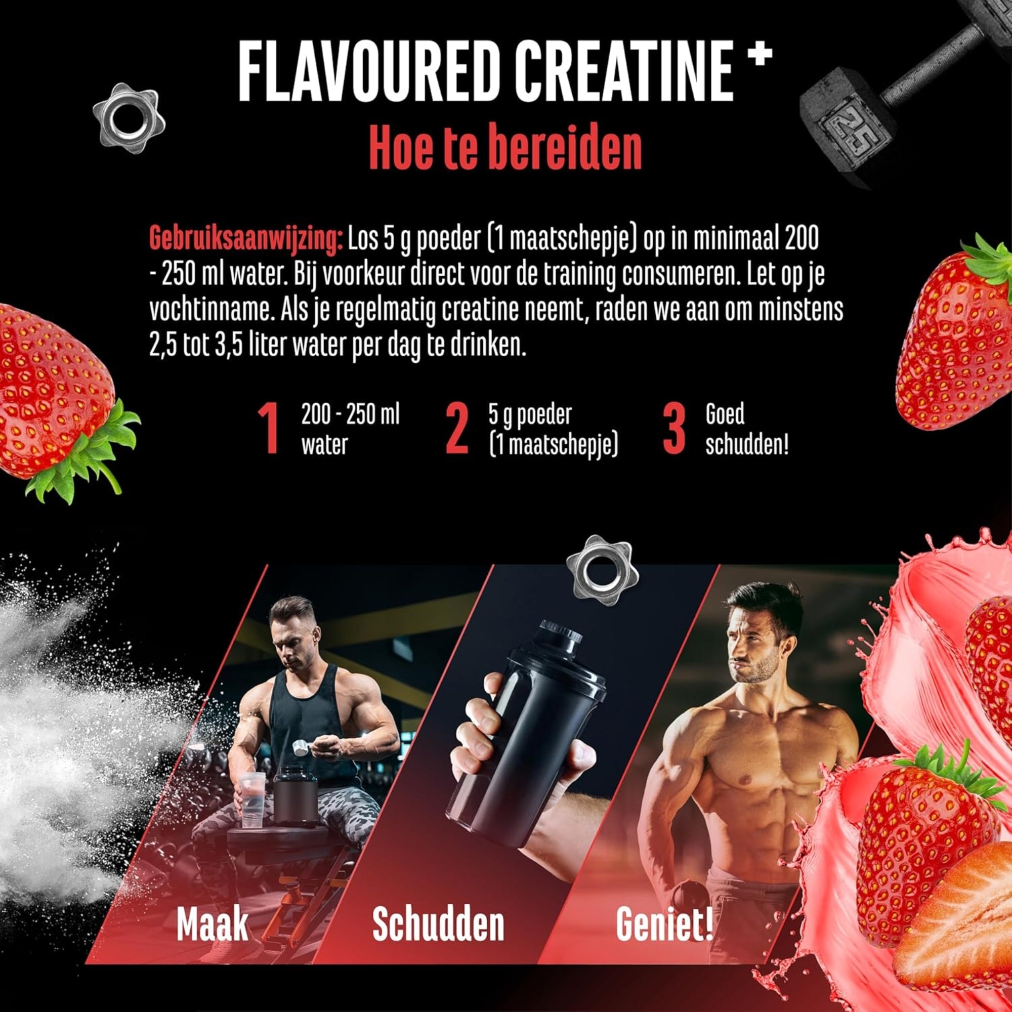 Flavoured Creatine+ (Creatine Monohydraat & Taurine) | 550 g | German Elite Nutrition