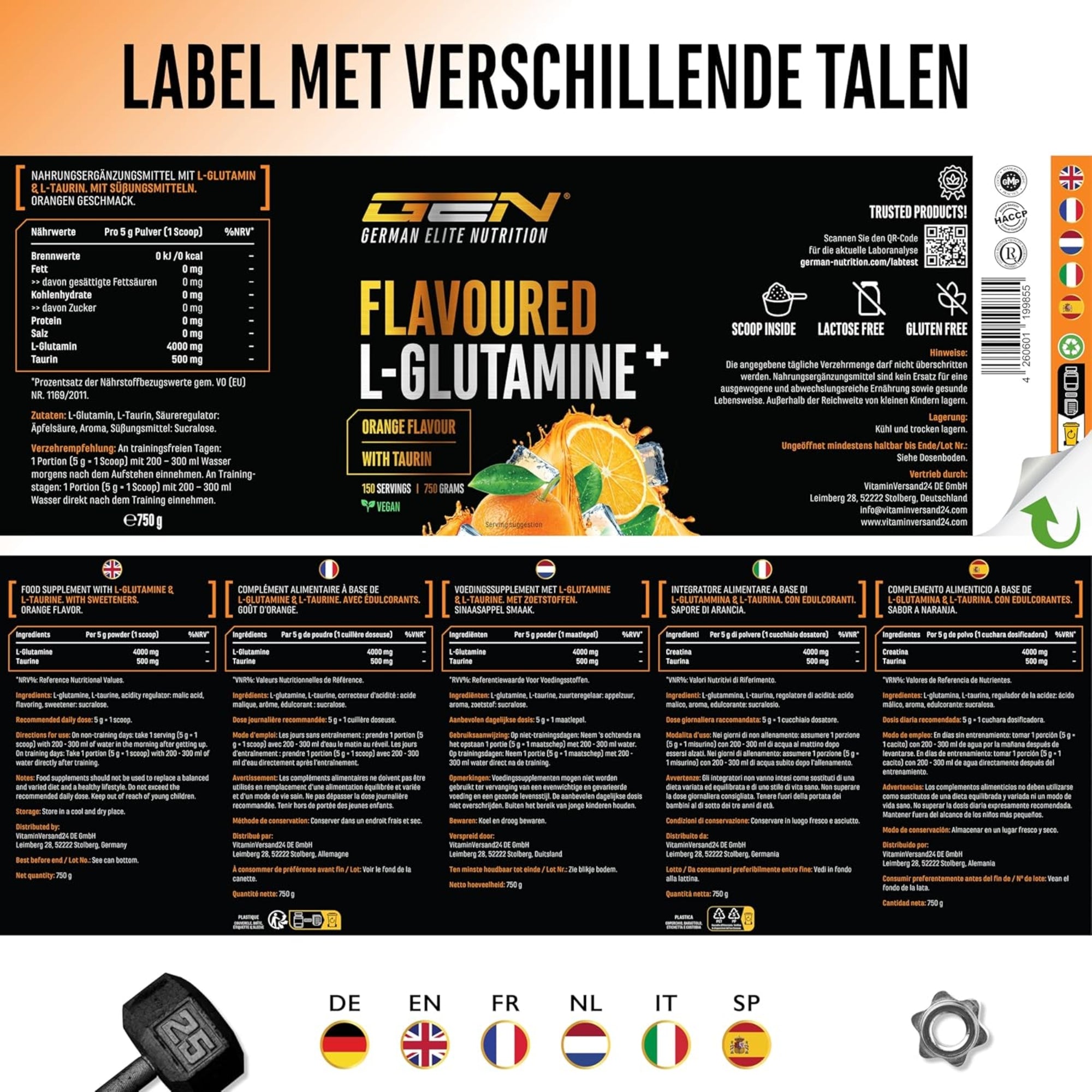 L-Glutamine Poeder | 750g | German Elite Nutrition