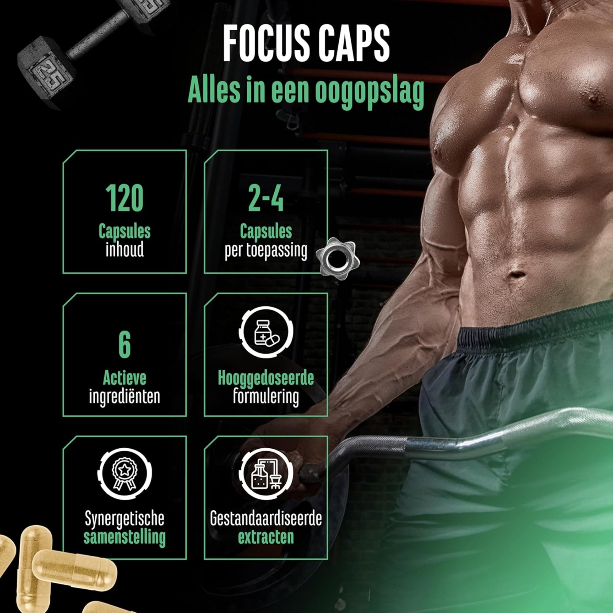 Focus Caps (Mental Performance Blend) 320mg cafeïne | 120 capsules | German Elite Nutrition