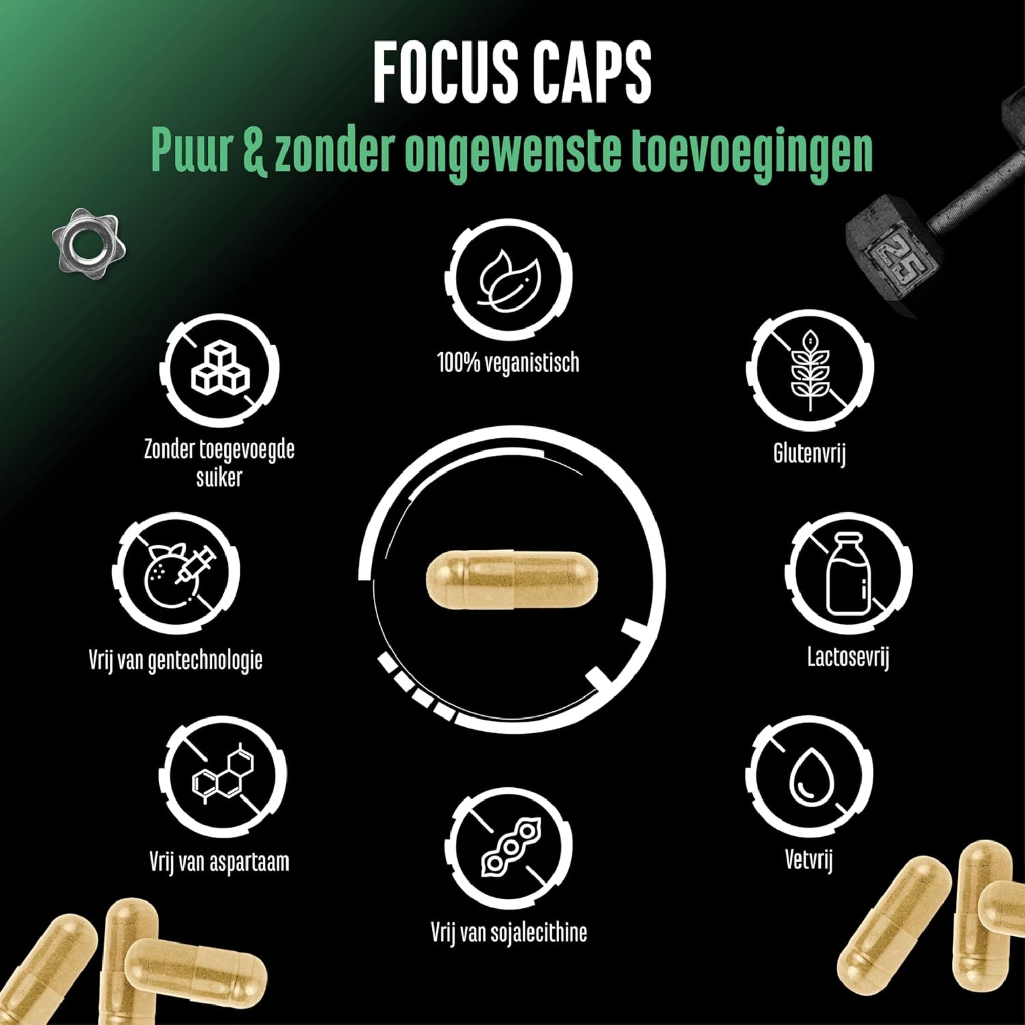 Focus Caps (Mental Performance Blend) 320mg cafeïne | 120 capsules | German Elite Nutrition