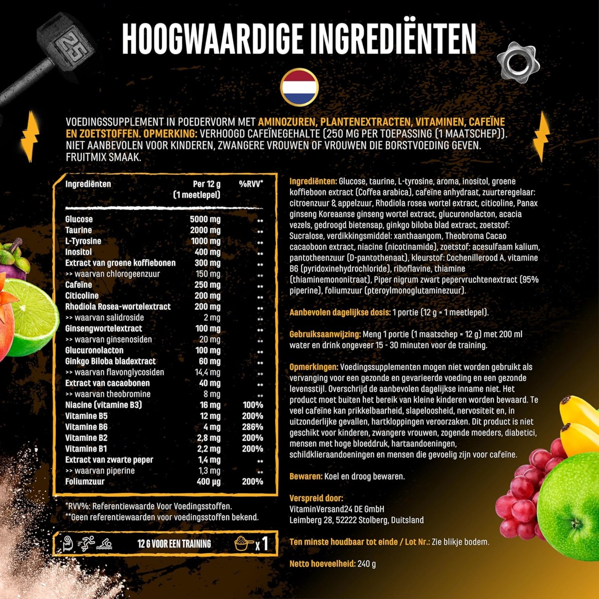 Focus to the Limit (Pre-Workout Booster) | 240g | German Elite Nutrition