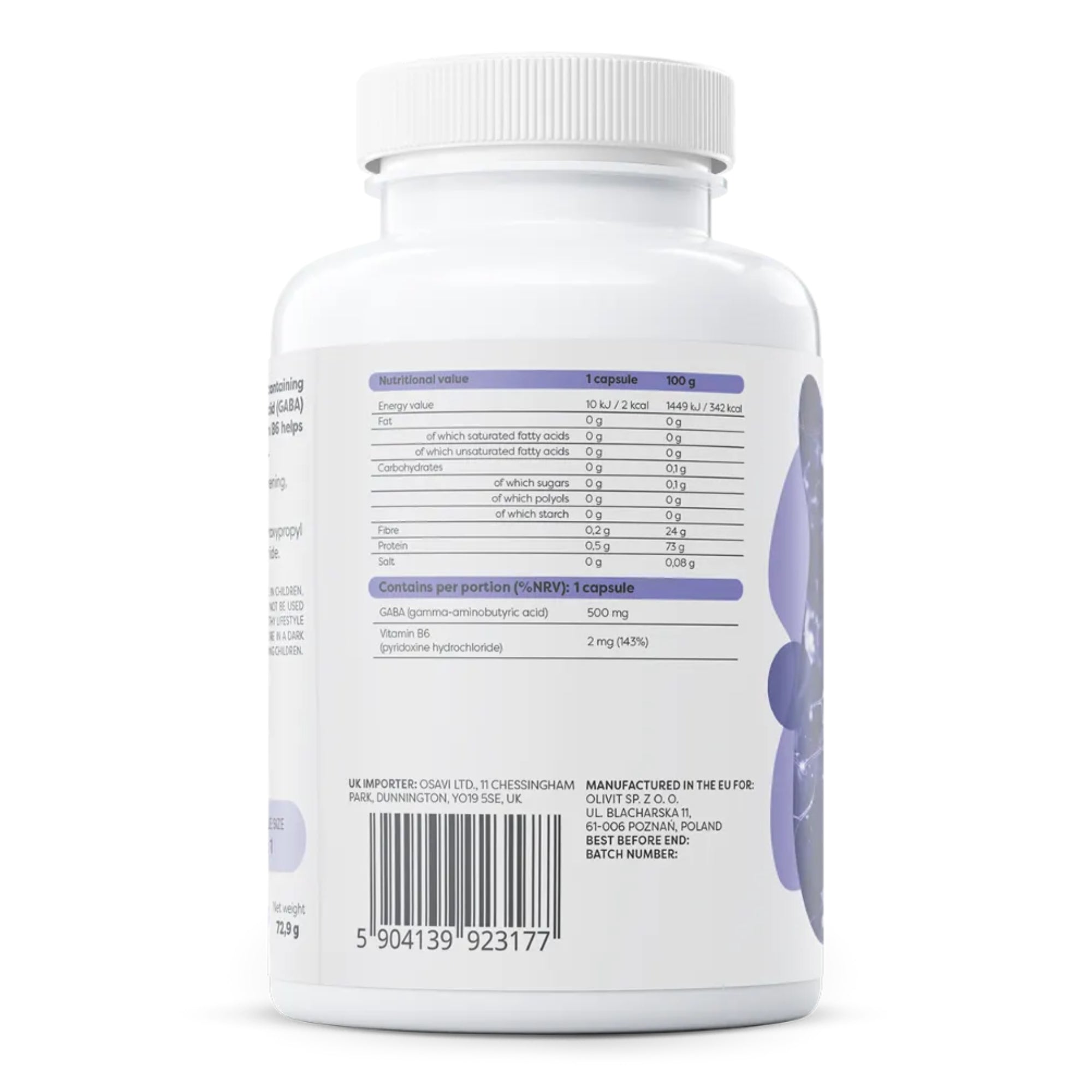 GABA 500 mg + Vitamine B6 | 120 vegan capsules | Osavi