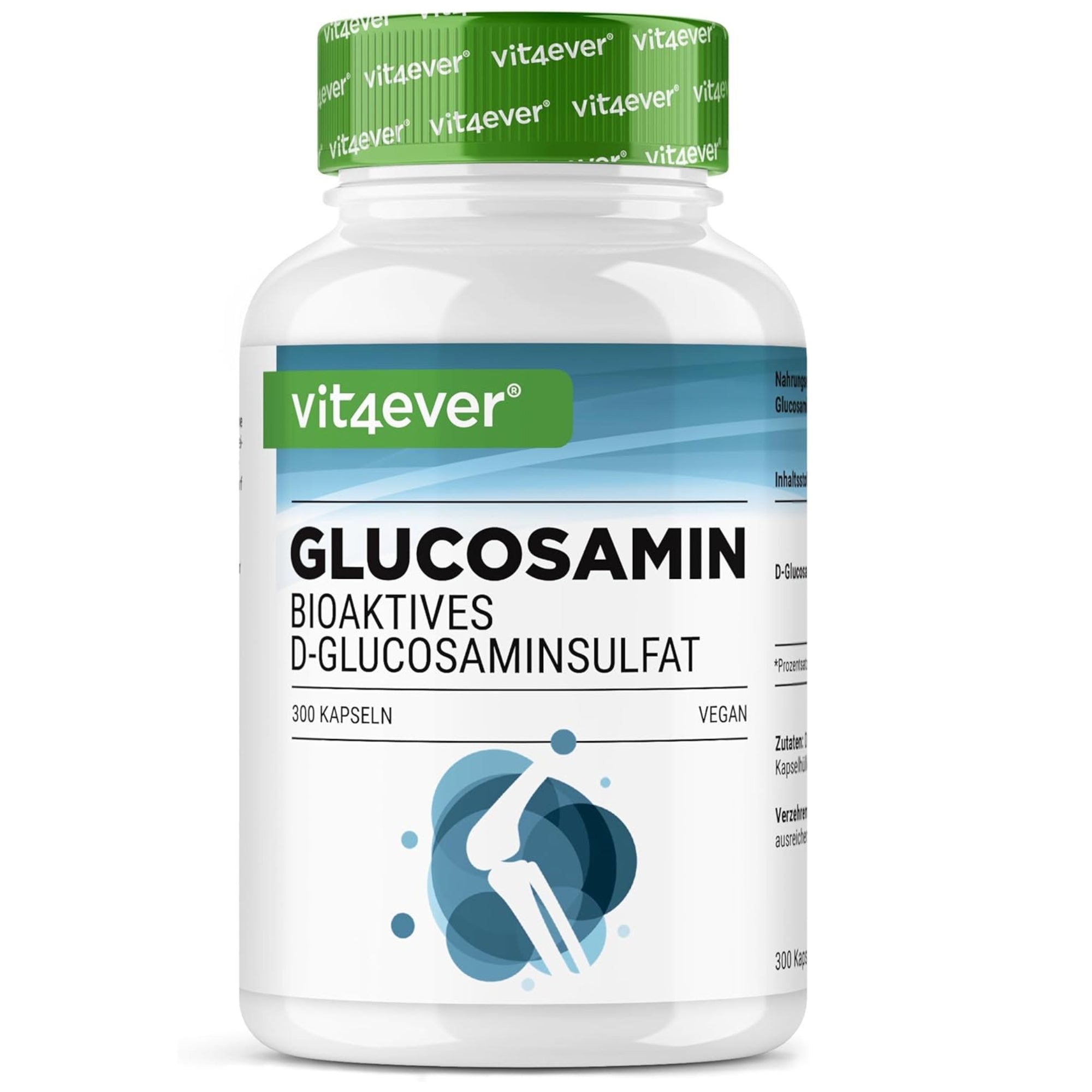 Glucosamine (D-Glucosaminesulfaat) 900mg | 300 capsules | Vit4ever