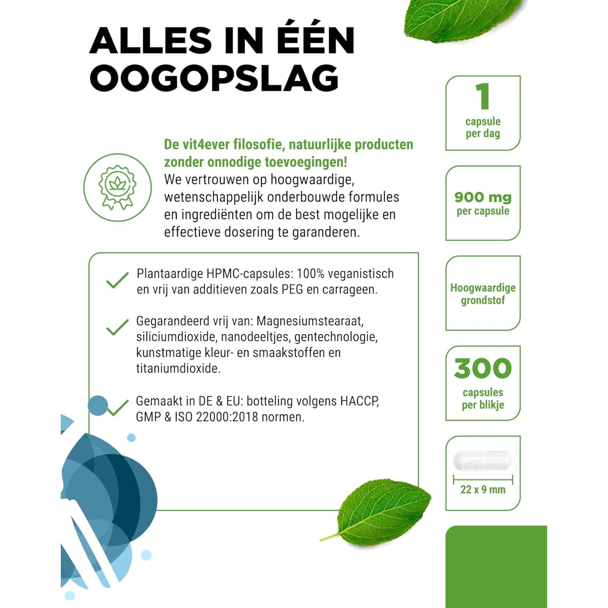 Glucosamine (D-Glucosaminesulfaat) 900mg | 300 capsules | Vit4ever