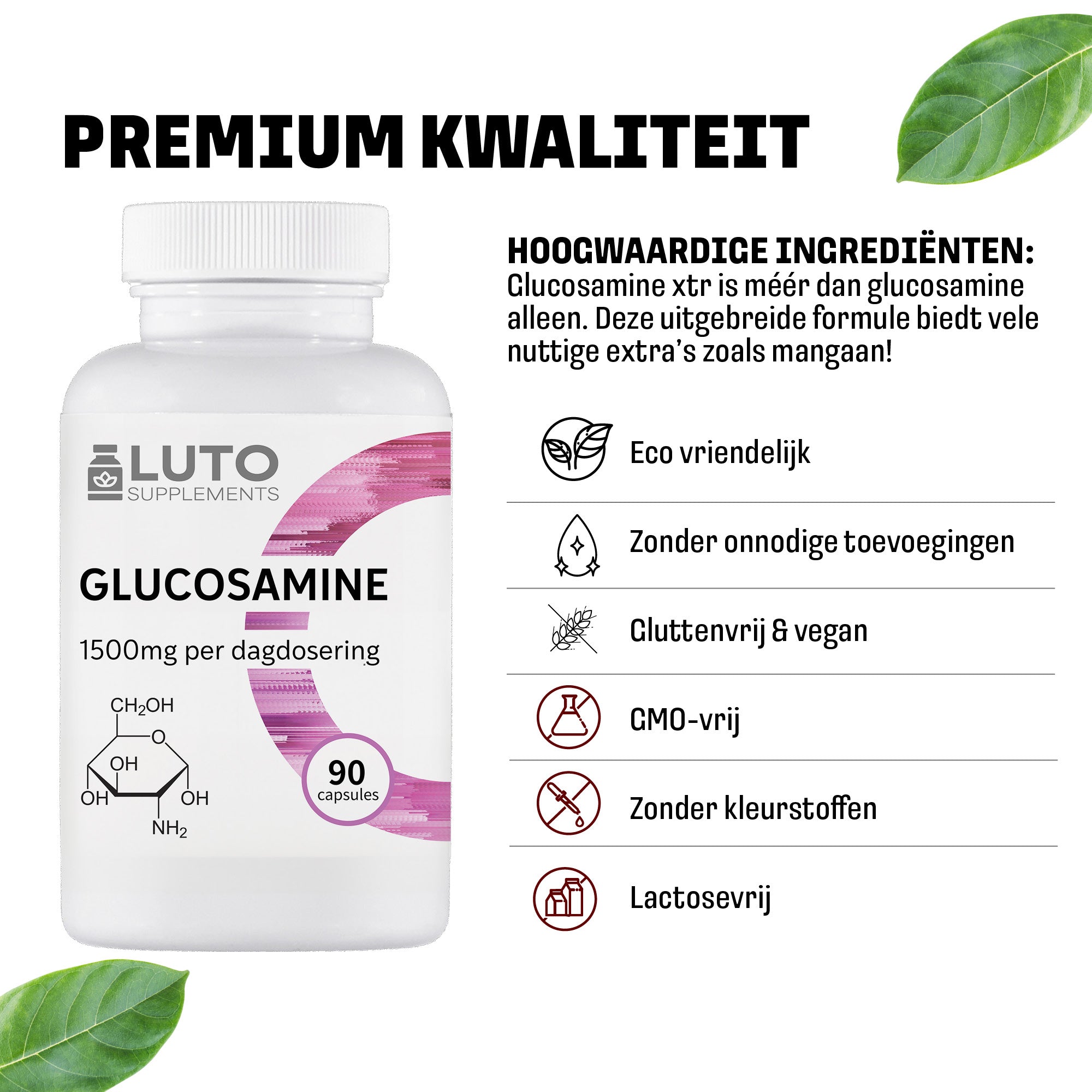 Glucosamine 1500mg | 90 capsules | LUTO Supplements