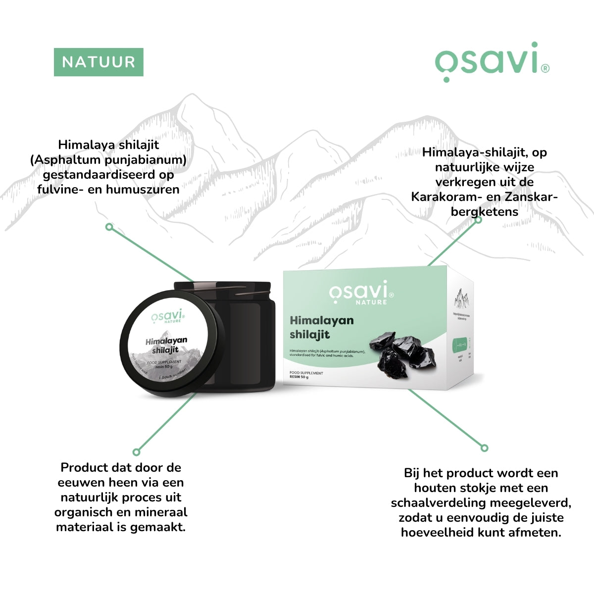 Himalaya Shilajit (Asphaltum punjabianum) 500mg | 25g | Osavi