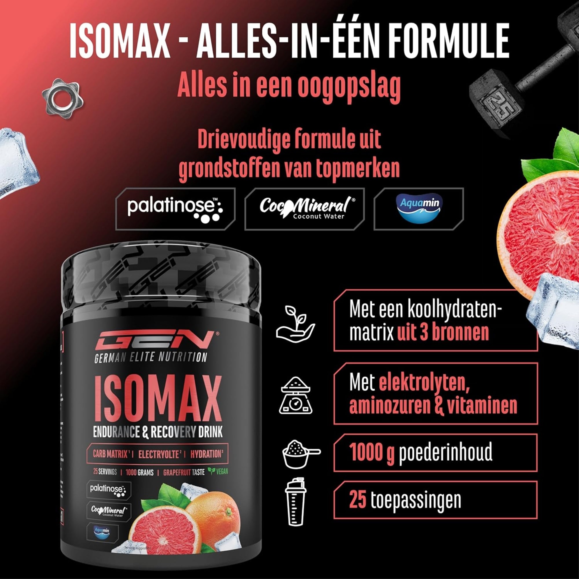 ISOMAX (Endurance & Recovery Drink) | 1000 g | German Elite Nutrition