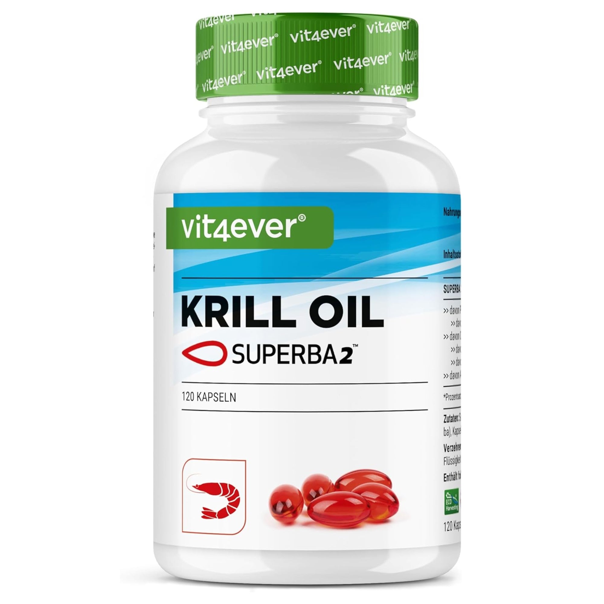 Krillolie met fosfolipiden, omega 3 & astaxanthine | 120 softgels | Vit4ever