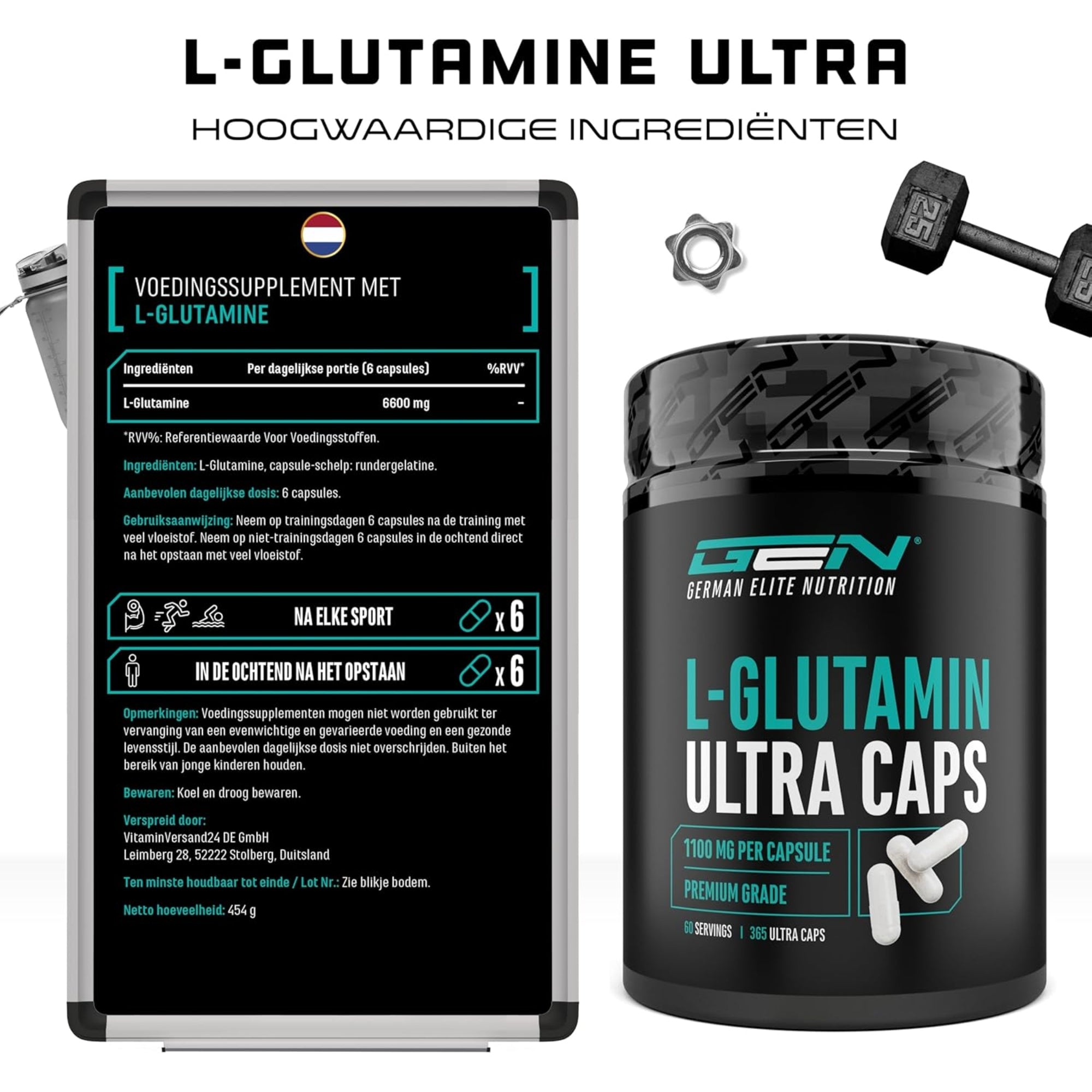 L-glutamine u;tra caps Label GEN