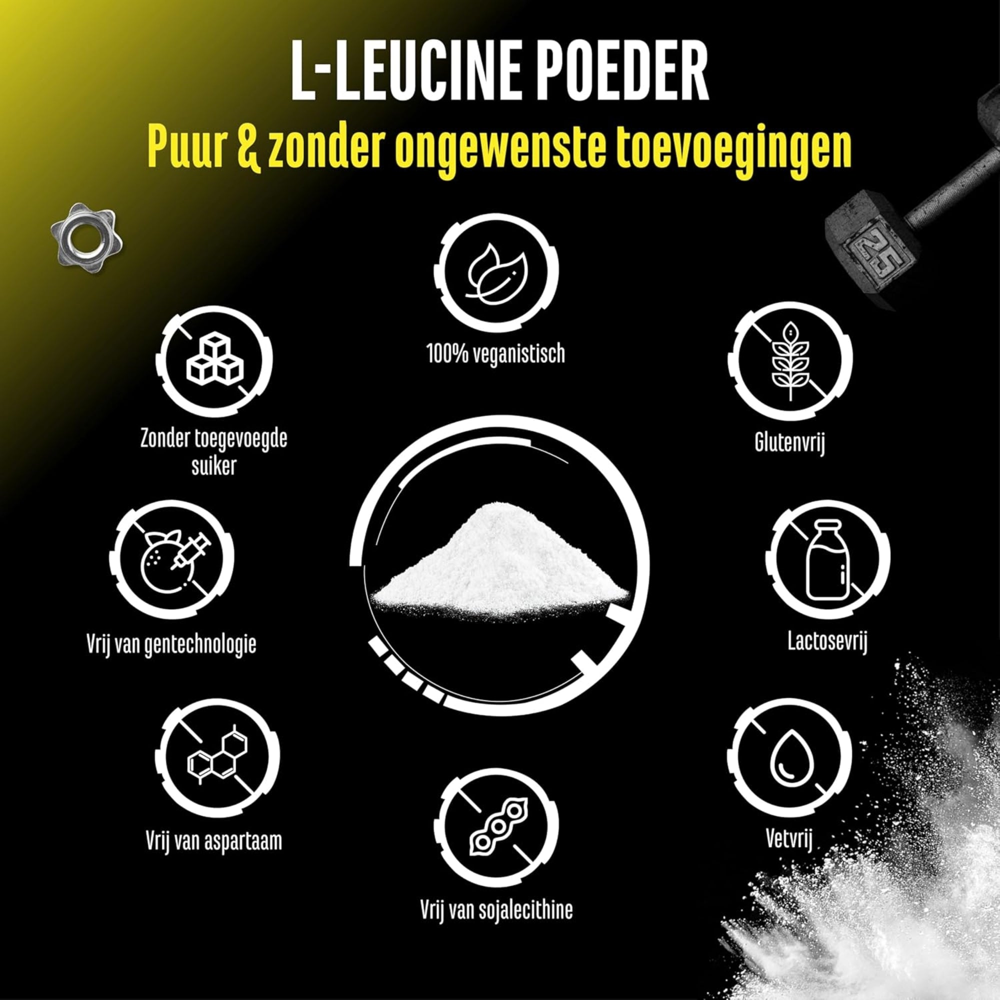 L-Leucine poeder 5000mg | 500g | German Elite Nutrition