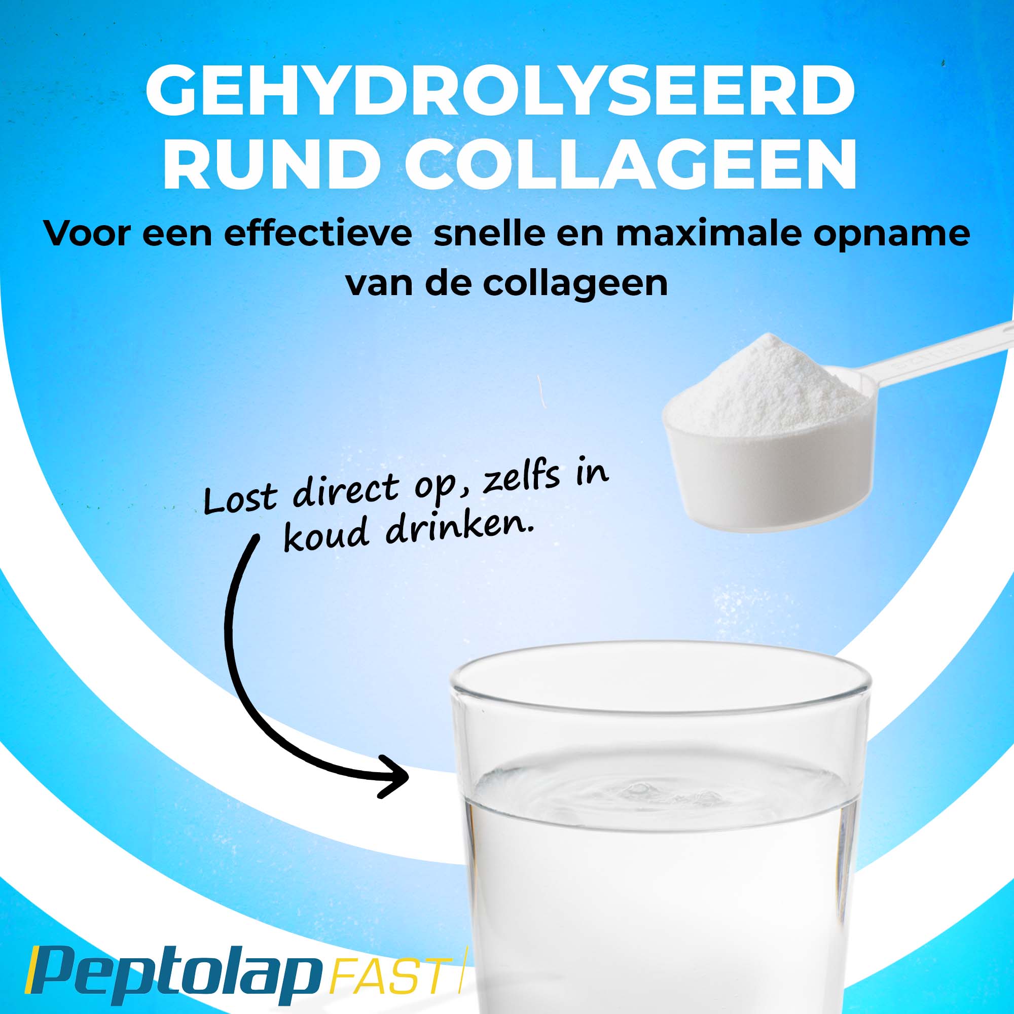 Peptolap Fast Gehydrolyseerd Collageenpoeder Type I & III | 500g | LUTO Supplements