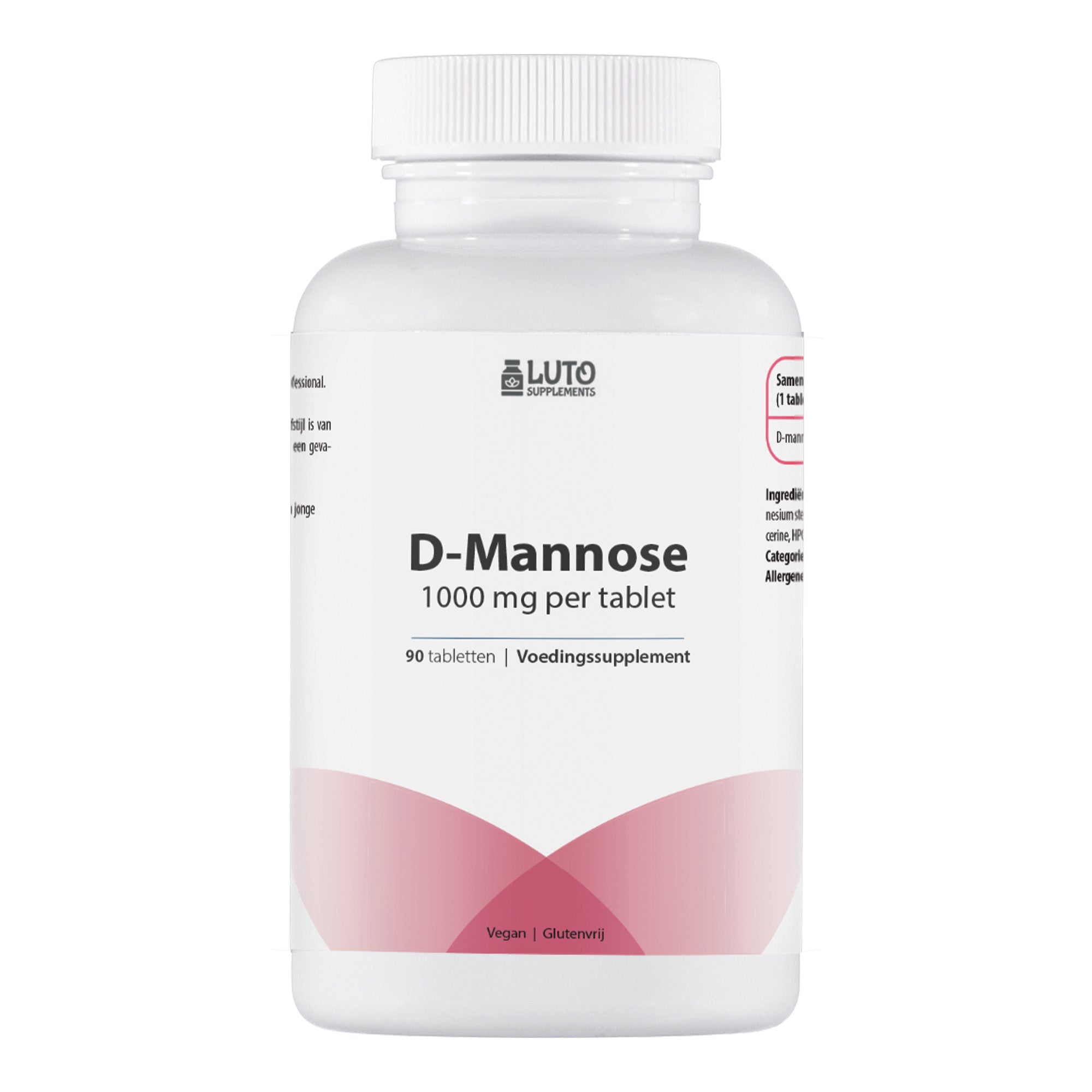 D-mannose tabletten | Hoog gedoseerd | 1000 mg per tablet | 90 porties per verpakking | Luto Supplements