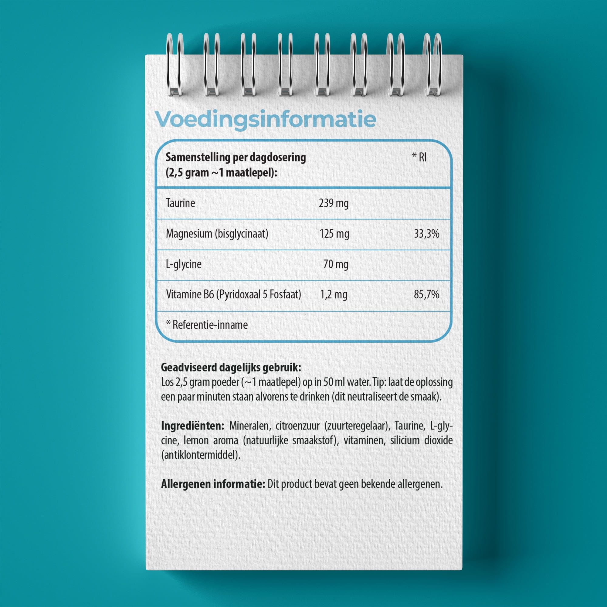 Magnesium Glycinate poeder | 250 gram | Glycinaat / Bisglycinaat | Met Citroen smaak | Hoogste kwaliteit magnesium | Luto Supplements