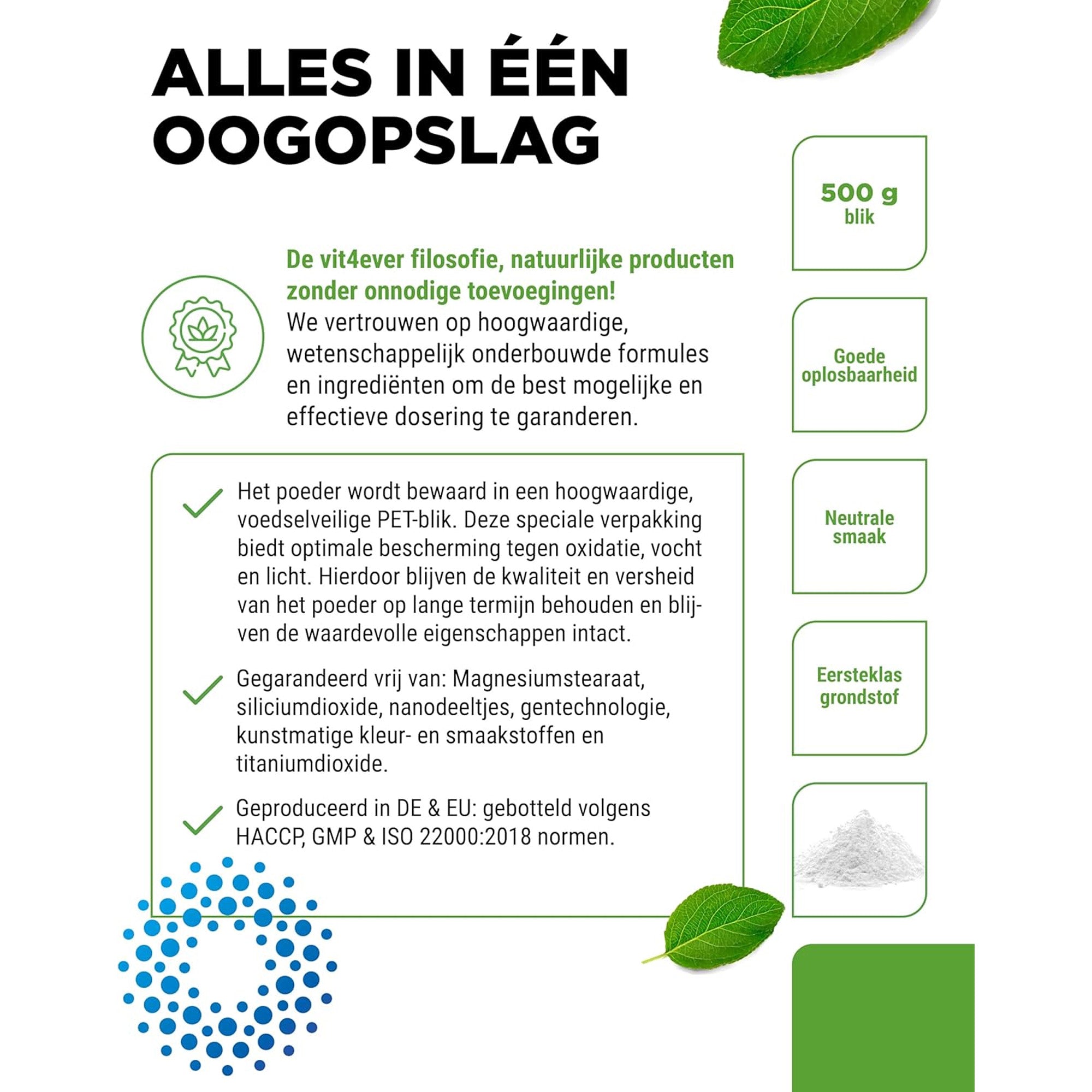 Marine Collageen Poeder (Hydrolyse Vis Collageen Peptiden) | 31 porties | Vit4ever