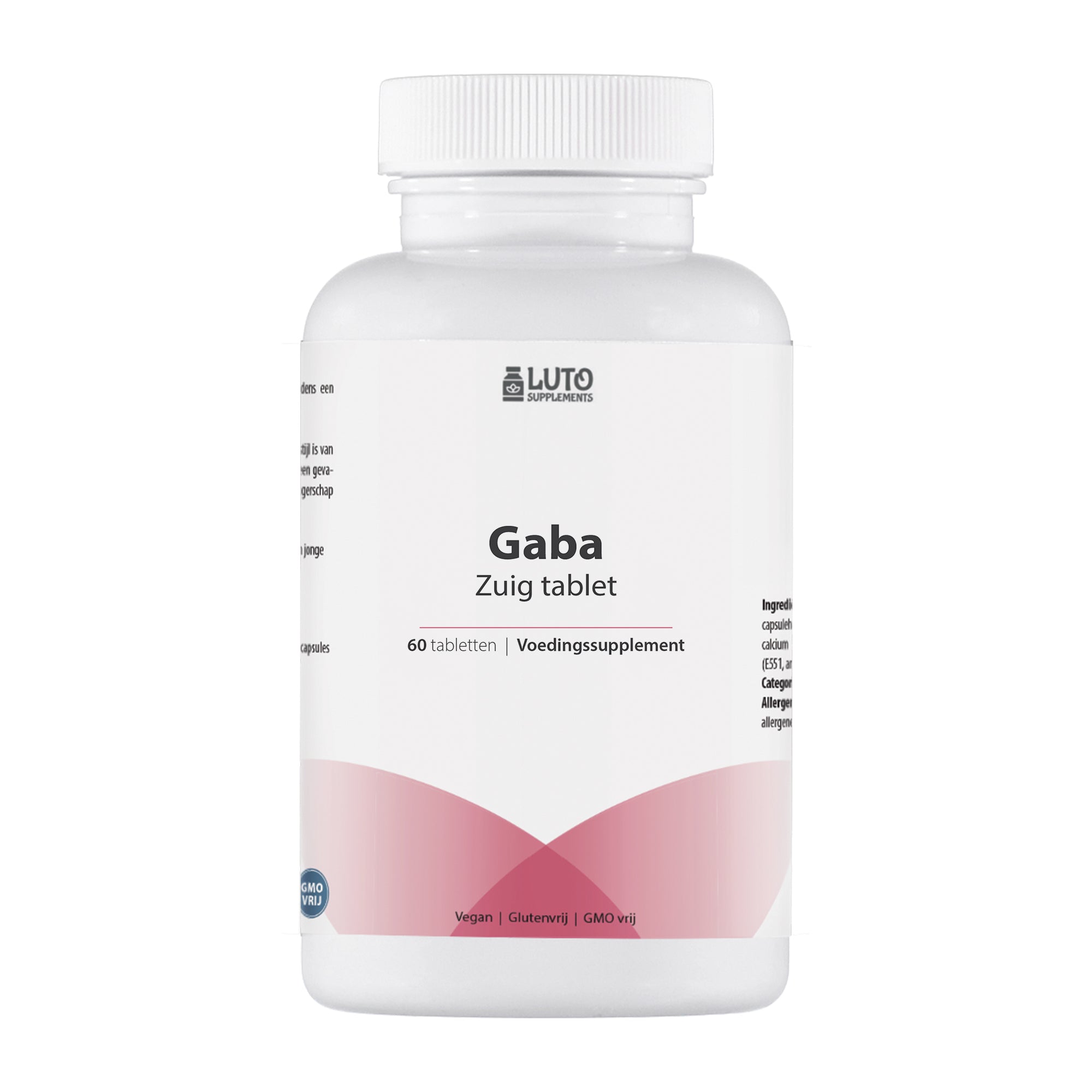 GABA met L-theanine | 700 mg GABA | 60 Zuig tabletten | Natuurlijke rustgever | Actief vitamine B6 (P-5-P) | Vegan | Luto Supplements