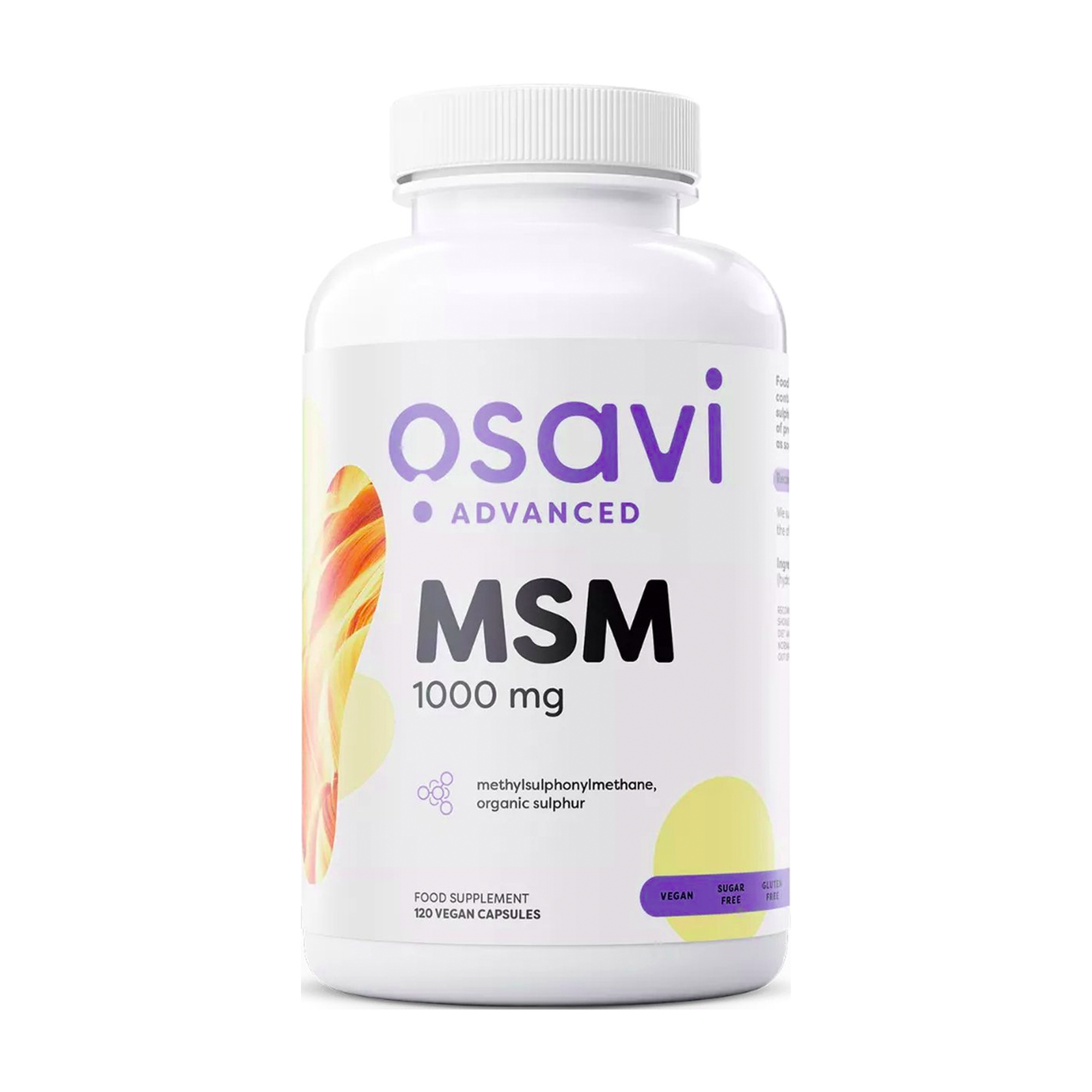 MSM (methylsulfonylmethane) 1000mg | 120 vegan capsules | Osavi