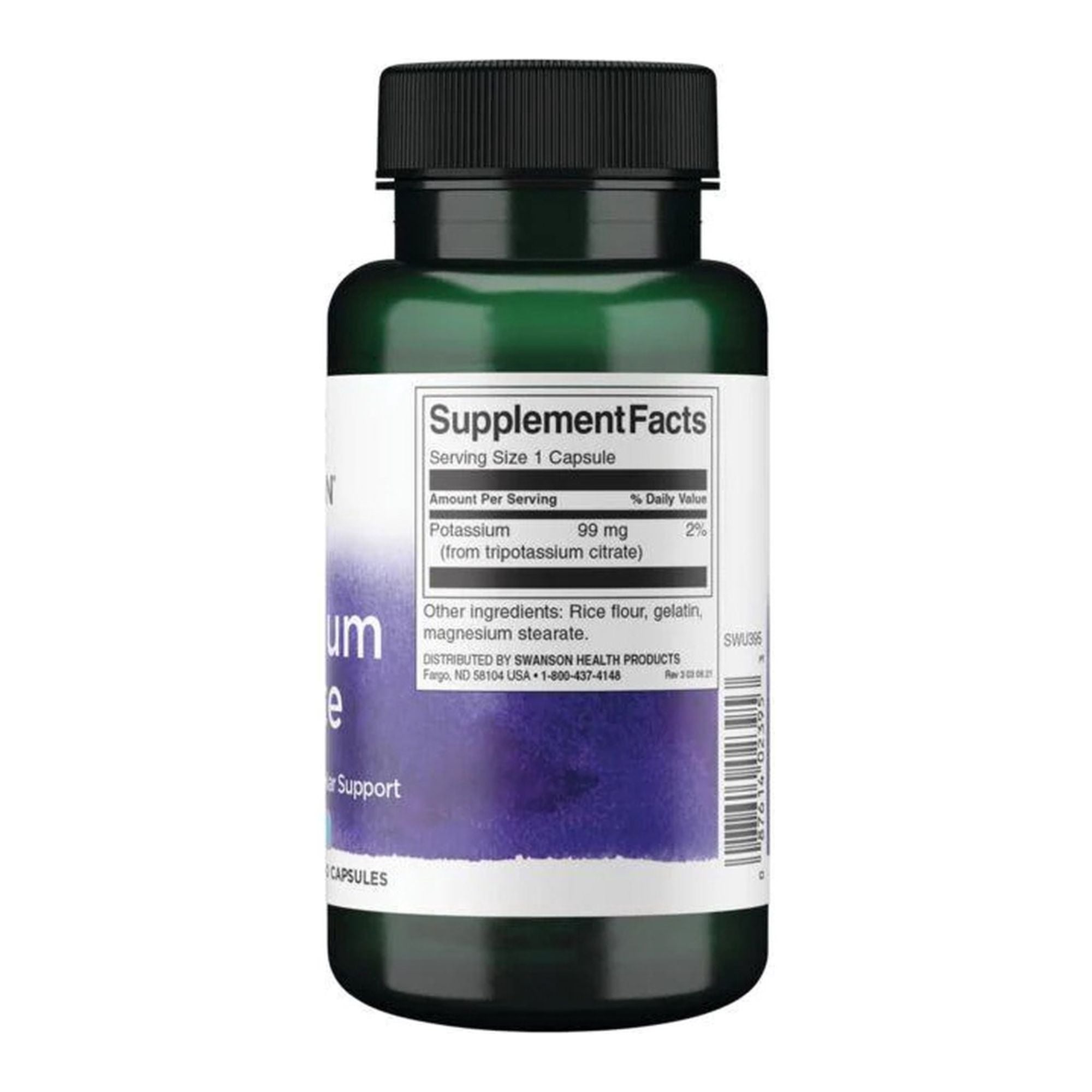 Kaliumcitraat (Potassium Citrate) | 99 mg | 120 capsules | Swanson