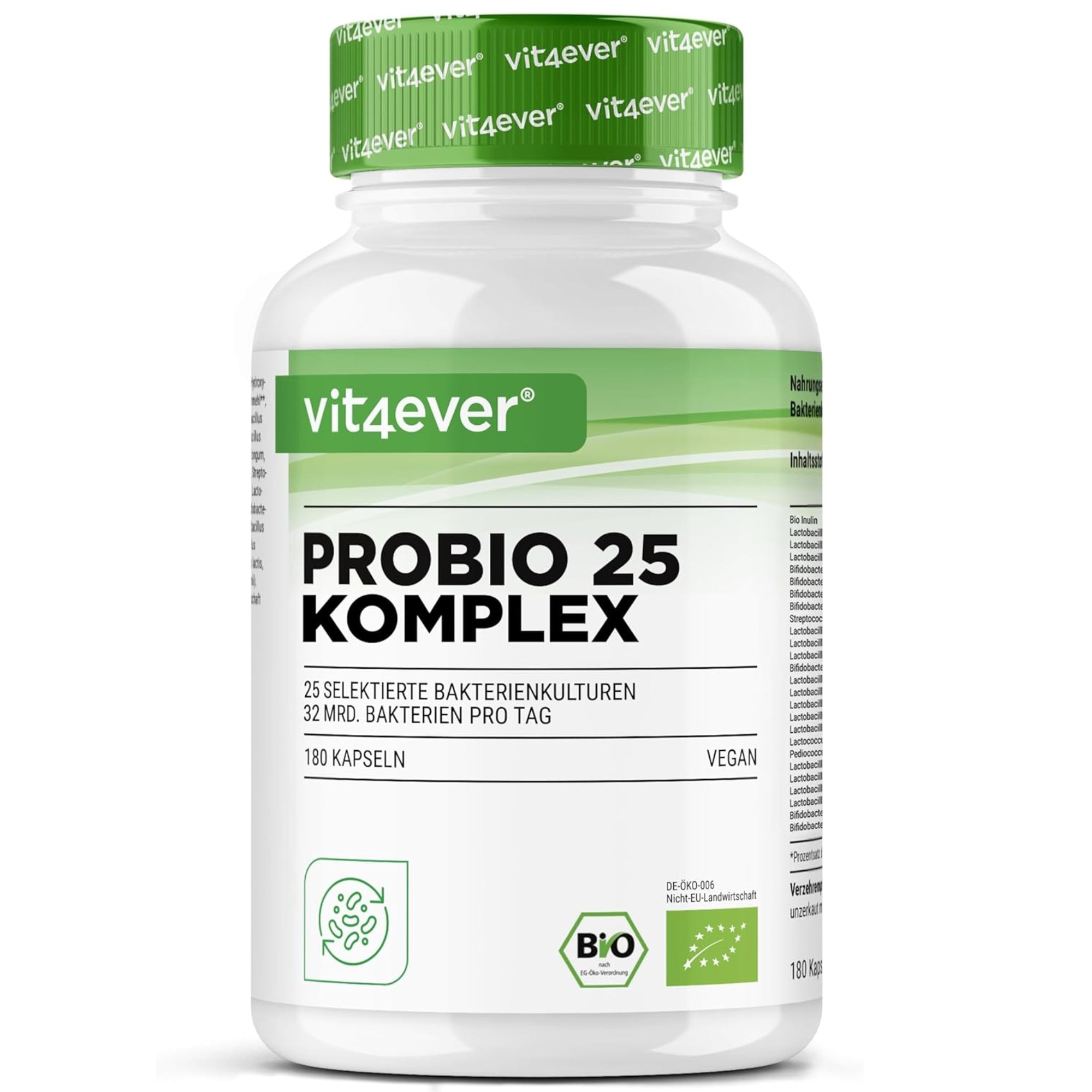 Probiotica Complex (Probio 25) met 25 Bacteriestammen + Bio Inuline 27 miljard KVE | 180 capsules | Vit4ever