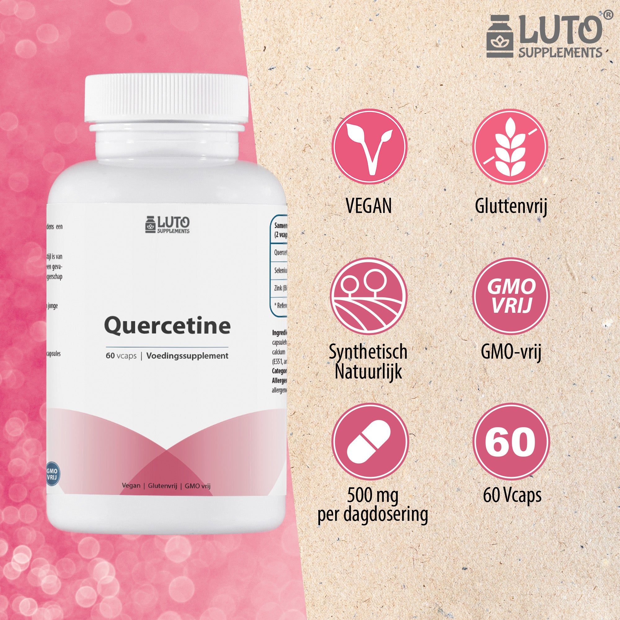 Quercetine | 500mg | 60 Vege Capsules | 2 maanden voorraad | Natuurlijk uit Japanse honingboombloesem | Premium kwaliteit | Luto Supplements