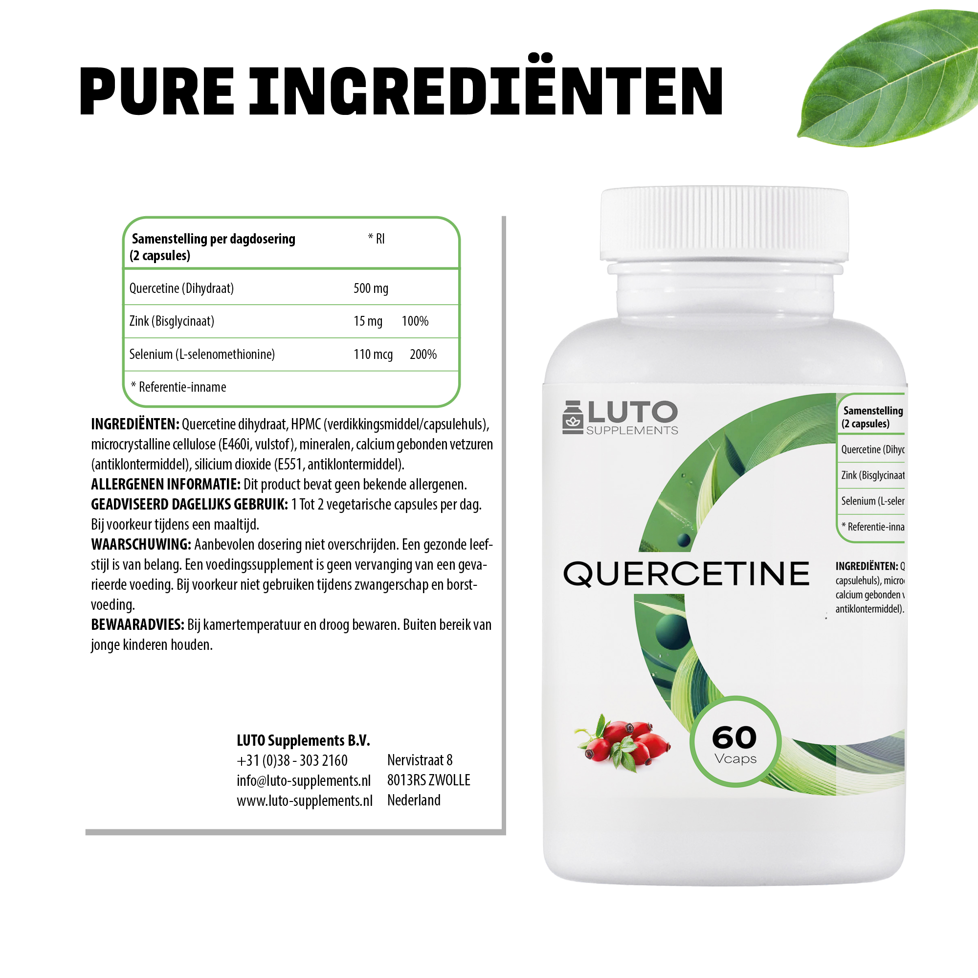 Quercetine + Zink + Selenium | 60 capsules | LUTO Supplements