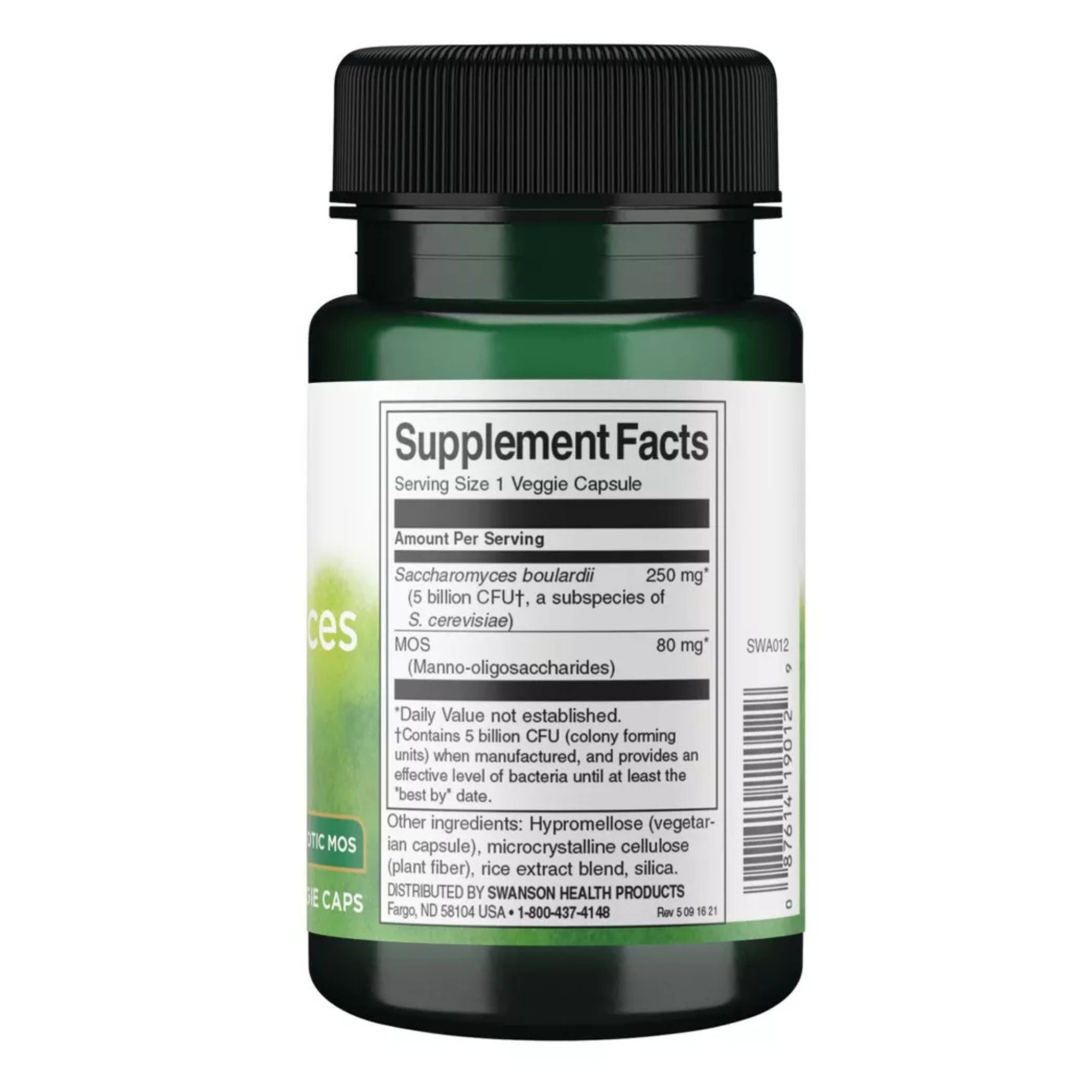 Saccharomyces Boulardii met Prebiotic MOS (5 miljard CFU) | 30 capsules | Swanson