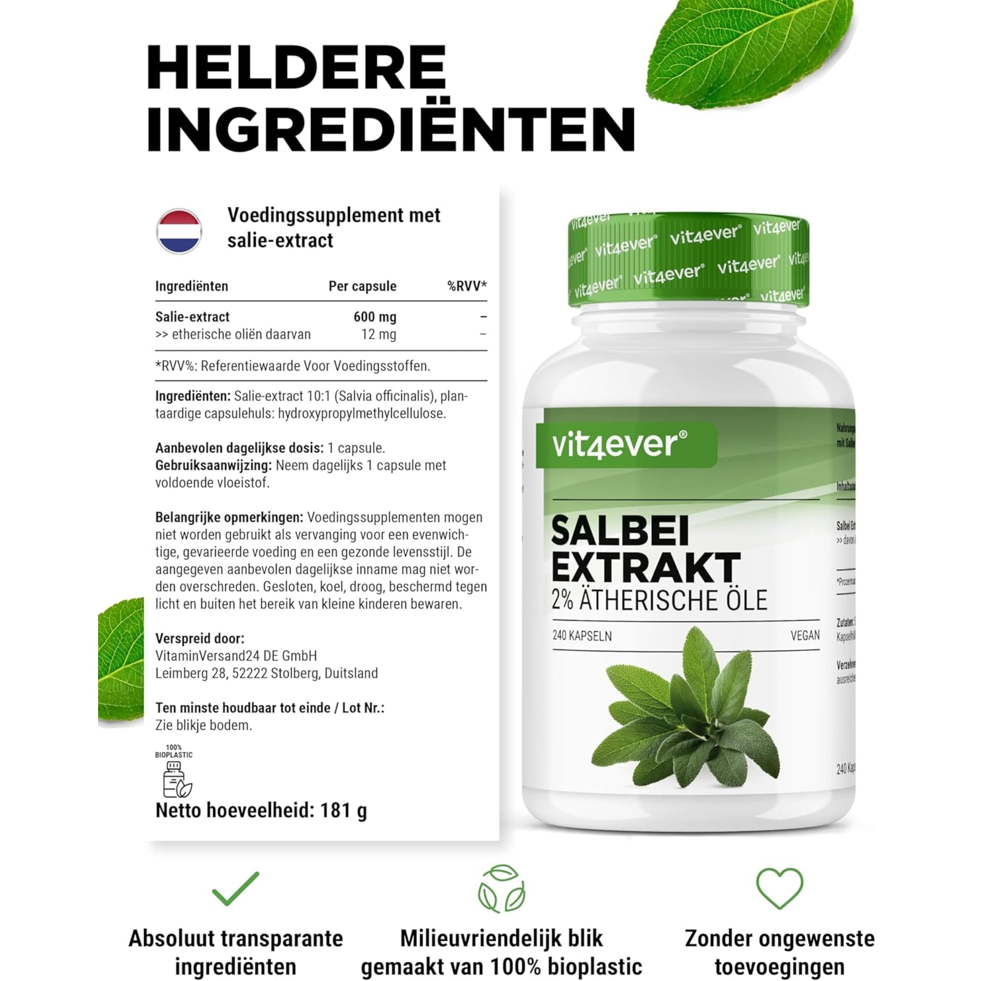 Salie-extract | 240 capsules | Vit4ever