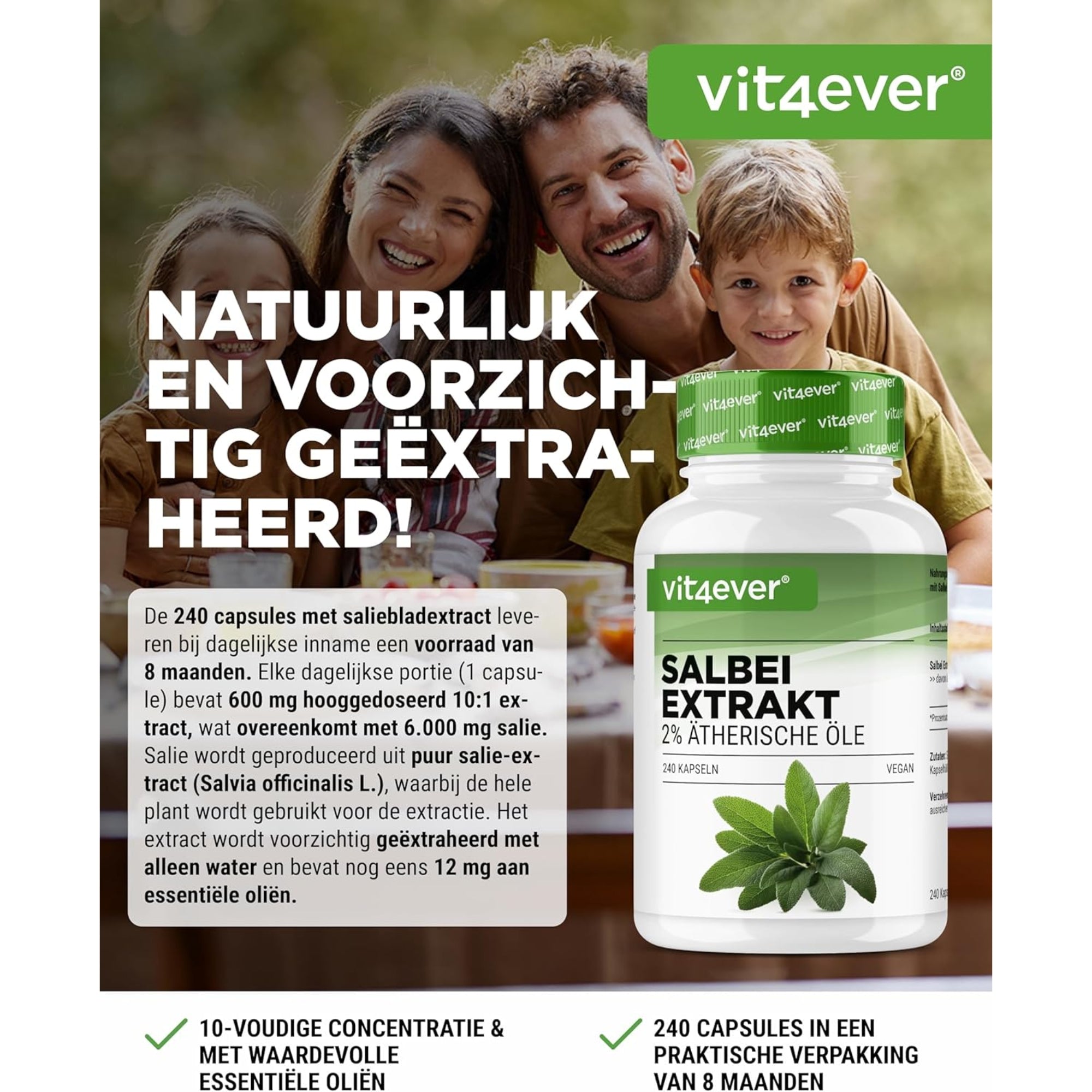 Salie-extract | 240 capsules | Vit4ever