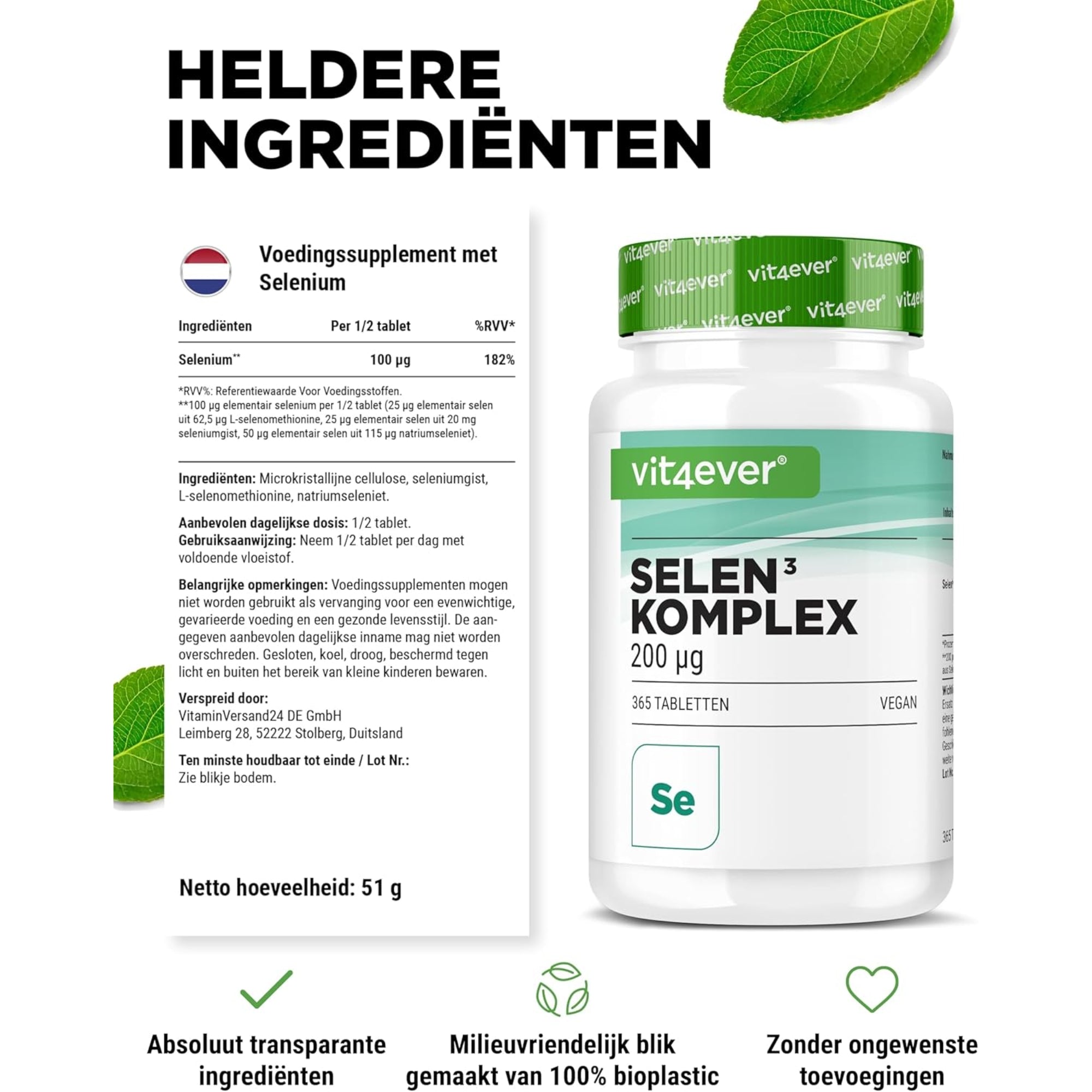 Selenium Complex 200µg | 365 tabletten | Vit4ever
