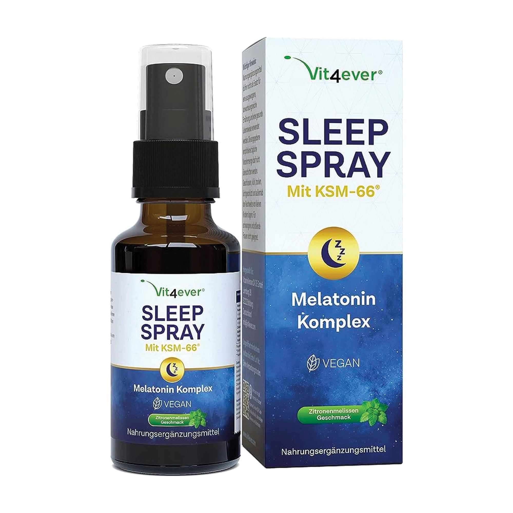 Slaapspray 50ml | met Ashwagandha-extract (KSM-66®), Passiebloem, Citroenmelisse, Valeriaan, Vitamine B6 en Vitamine B1 | Alcoholvrij | Vit4ever