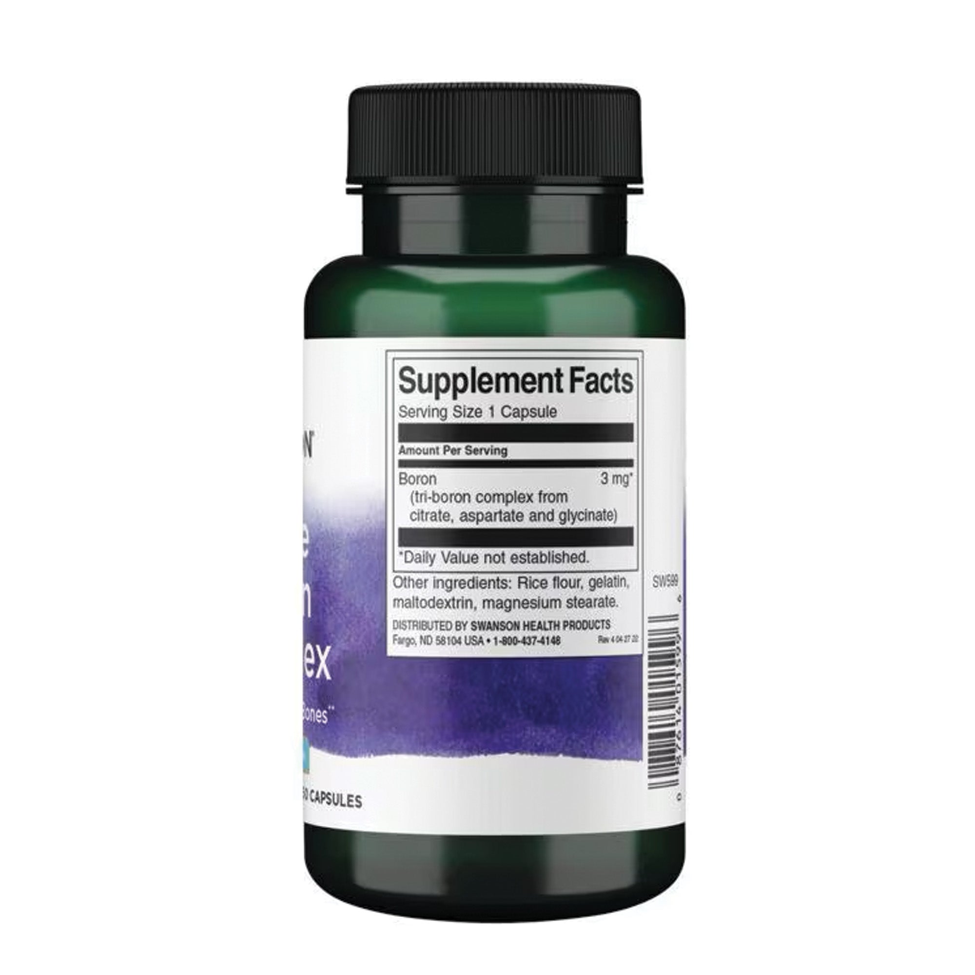 Swanson | Triple Boron Complex | Boor Supplement | Borium (tri-boorcomplex uit citraat, aspartaat en glycinaat) | 250 Capsules van elk 3mg