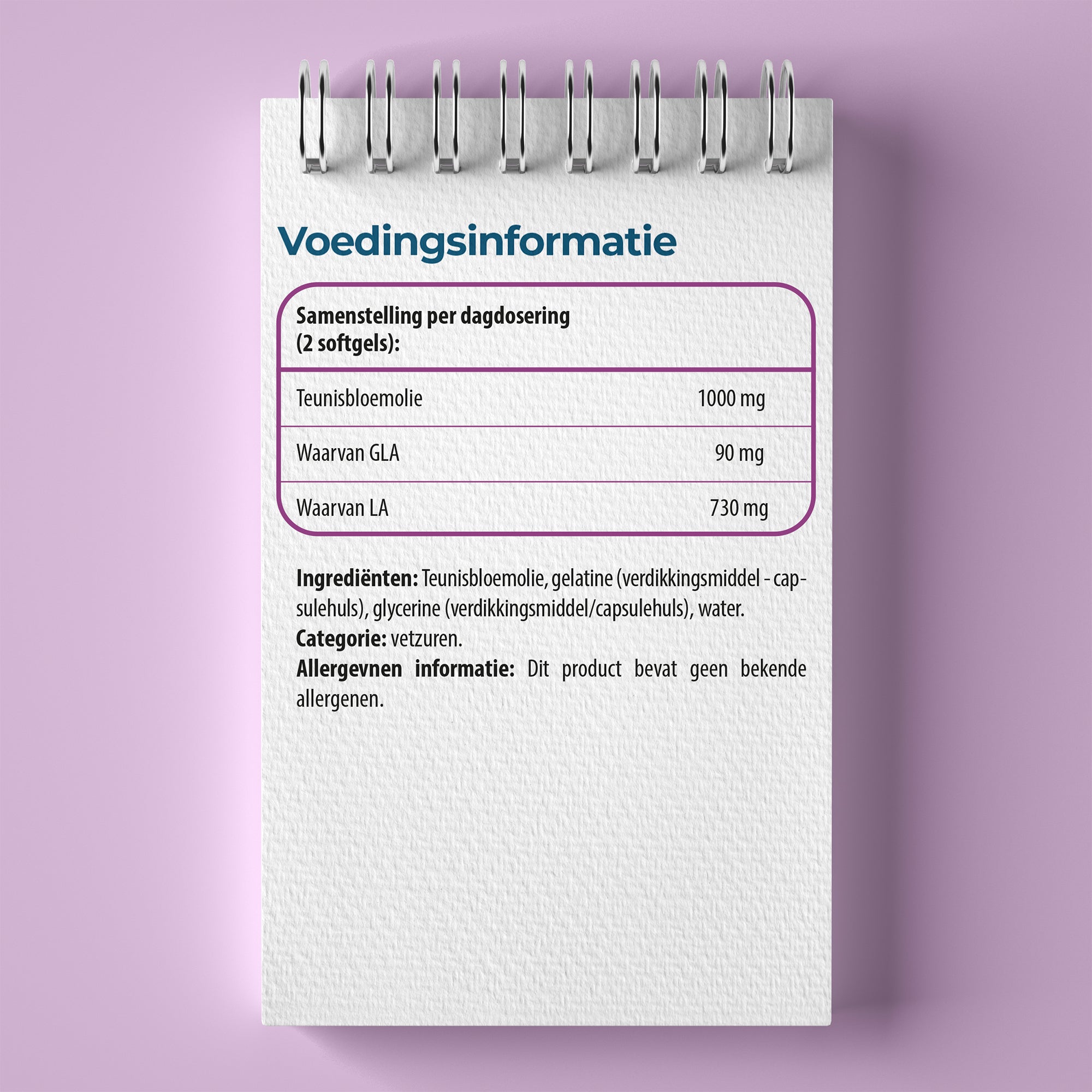 Teunisbloemolie | 1000mg | Premium: 9% gamma-linoleenzuur GLA | 100 softgels | Ondersteunt een normale menstruatie* | Luto Supplements
