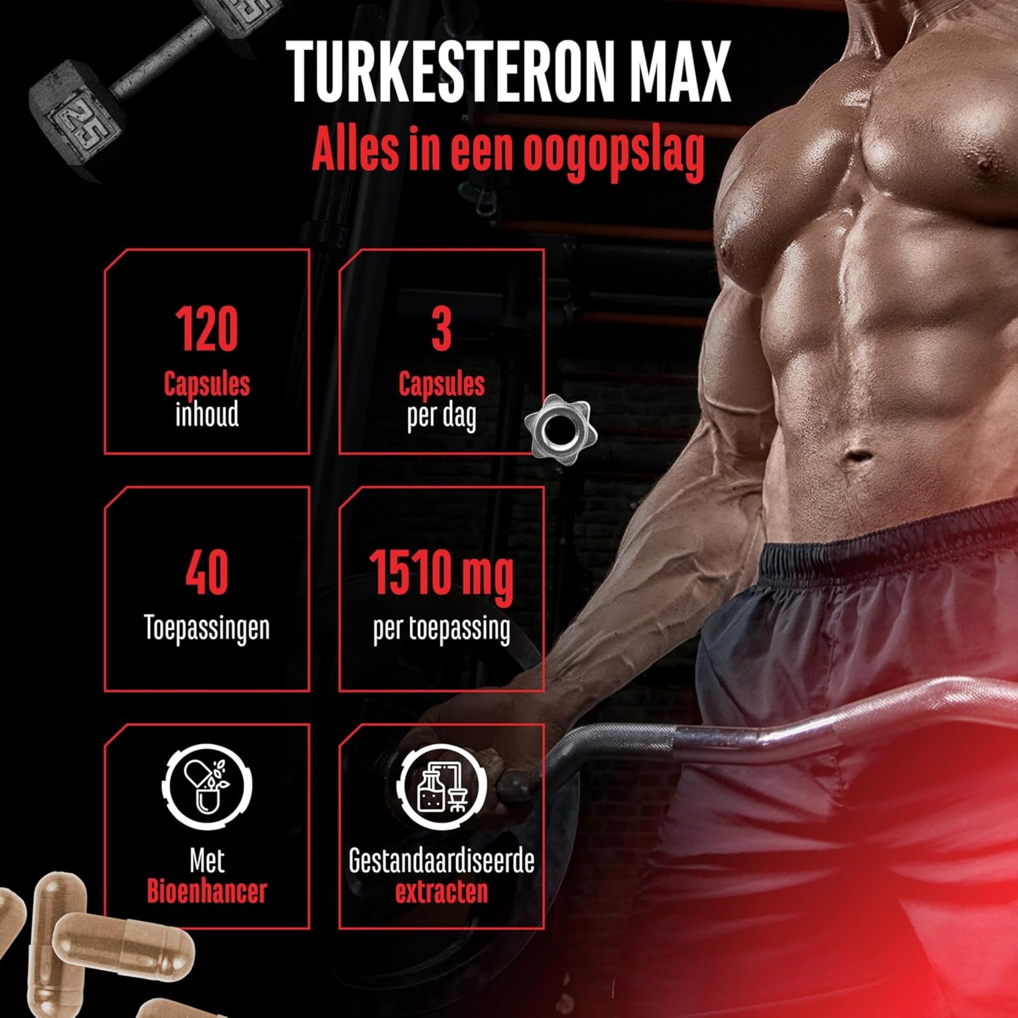 Turkesteron Max (Ajuga Turkestanica Extract) 1510mg | 120 Capsules | German Elite Nutrition