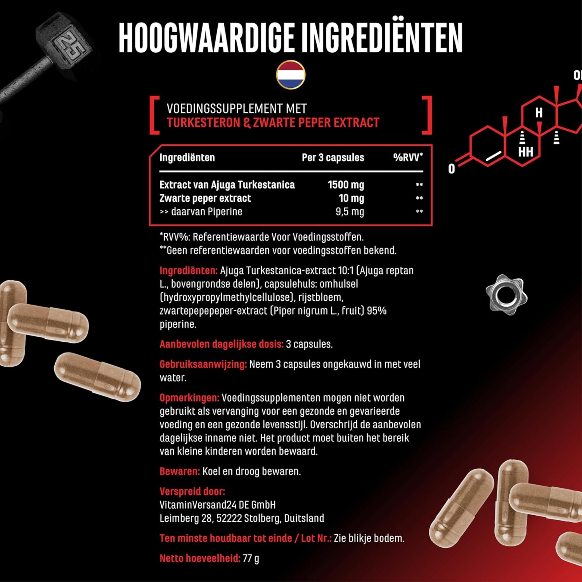 Turkesteron Max (Ajuga Turkestanica Extract) 1510mg | 120 Capsules | German Elite Nutrition