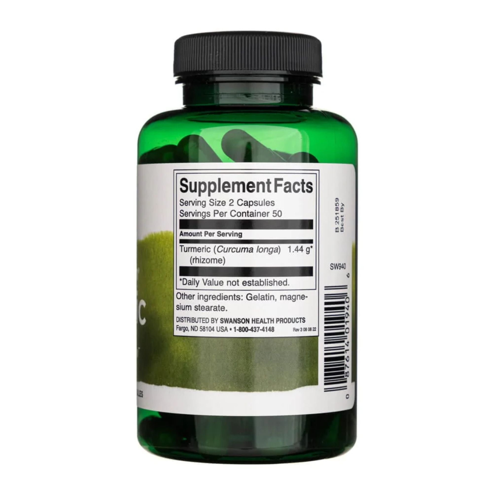 Volledig Spectrum Kurkuma (Curcuma longa) 720 mg | 240 Capsules | Swanson