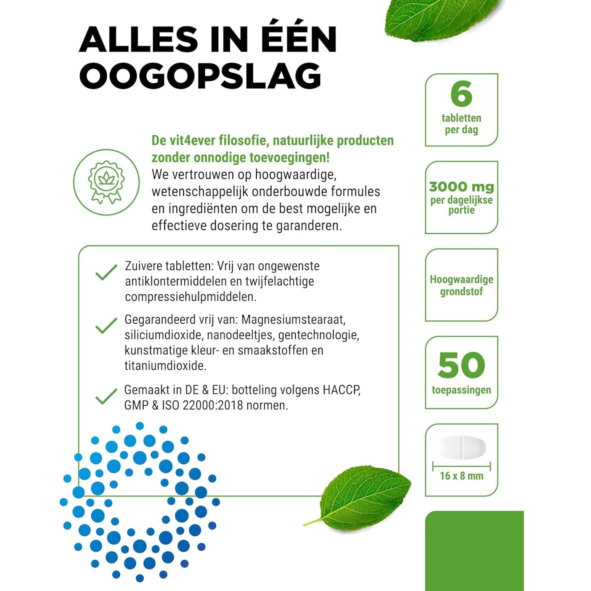 Runder collageen 3000 mg | 300 tabletten | Type 1, 2 & 3 | Vit4ever