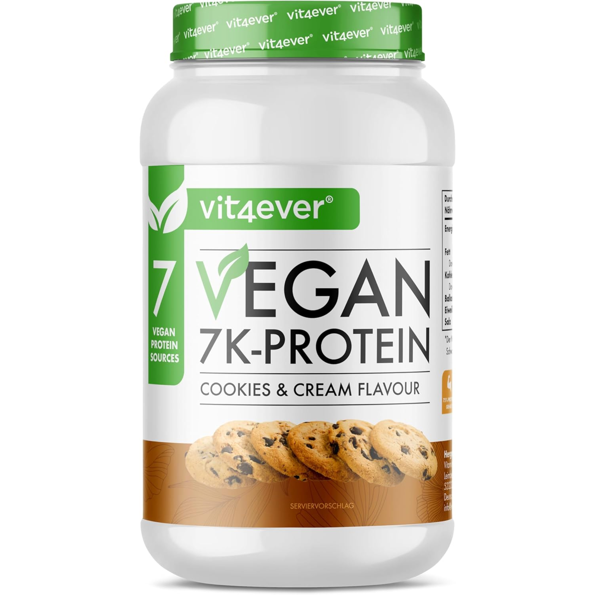 VEGAN PROTEÏNE POEDER 7K | 8 verschillende smaken | 1KG | 7 VEGANISTISCHE EIWITBRONNEN | VIT4EVER